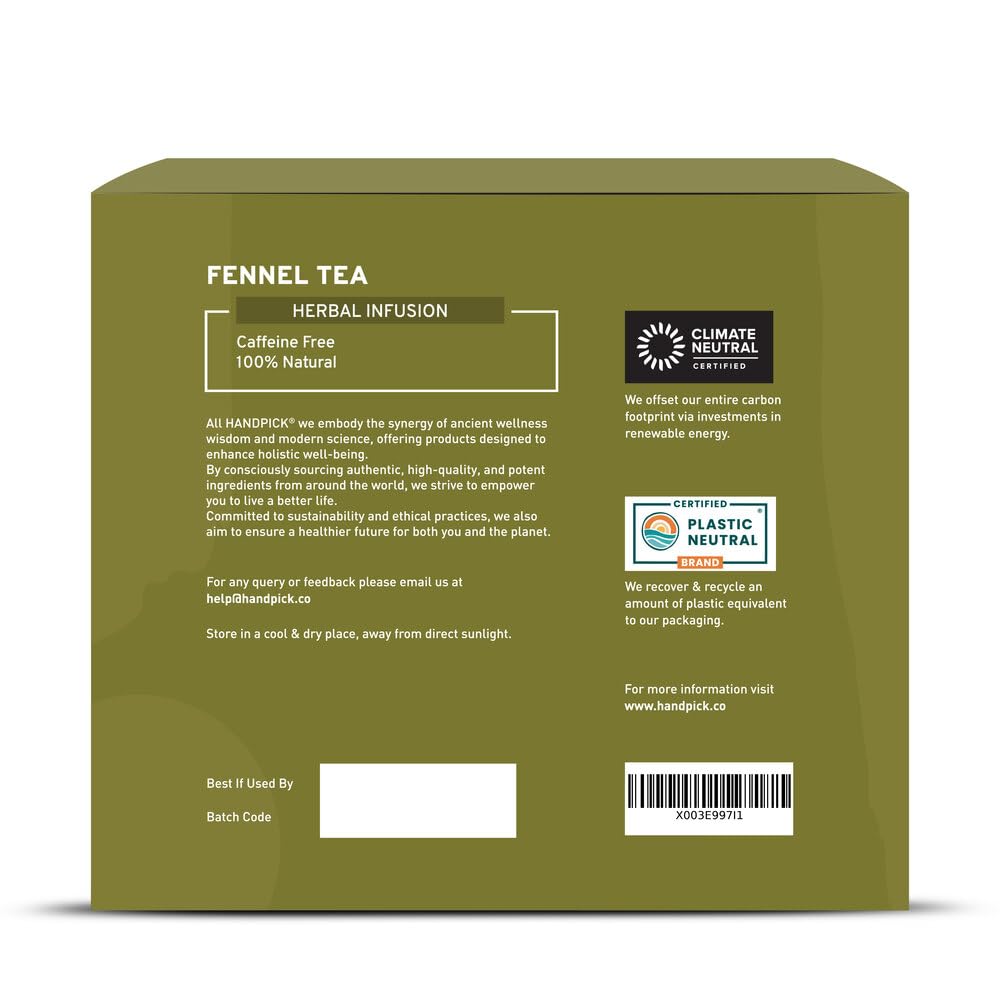 HANDPICK, Peppermint Tea, Eco-Conscious Tea Bags - 100 Count | Caffeine Free, Non-GMO | Minty, Fresh & Cool flavor | Direct From Source