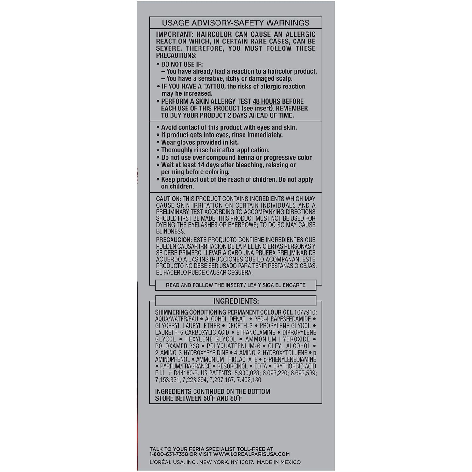 L'Oreal Paris Feria Hyper Platinum Advanced Lightening System Hair Bleach, Lifts Up To 8 Levels, Includes Anti Brass Purple Conditioner, 1 Hair Dye Kit