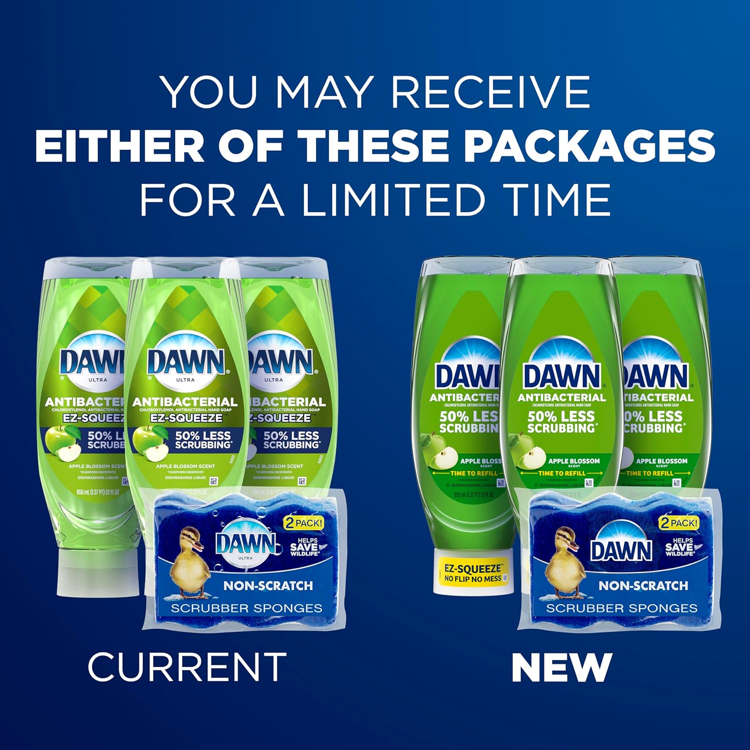 Dawn Ultra Anti-Bacterial EZ-Squeeze Hand Soap, Apple Blossom, 3x22 Fl Oz (Packaging may vary)