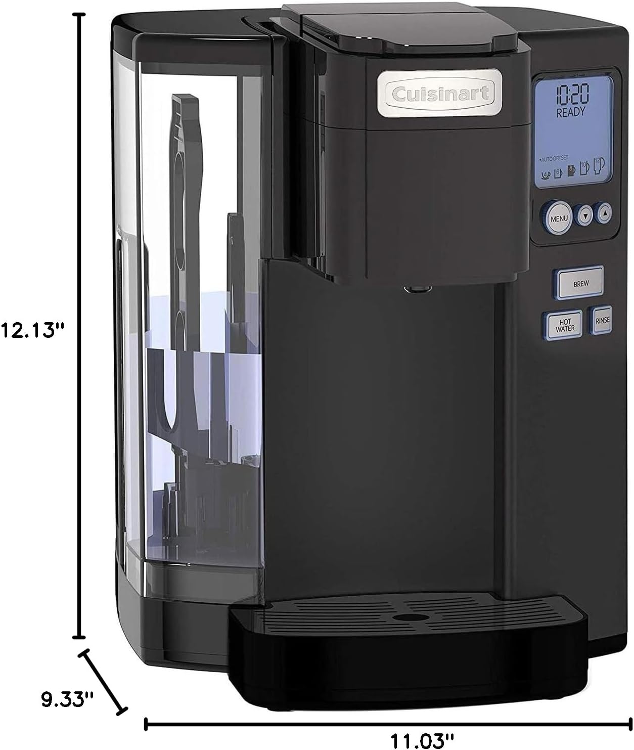 Cuisinart Coffee Maker, Single Serve 72-Ounce Reservoir Coffee Machine, Programmable Brewing & Hot Water Dispenser, Stainless Steel, SS-10P1,Silver