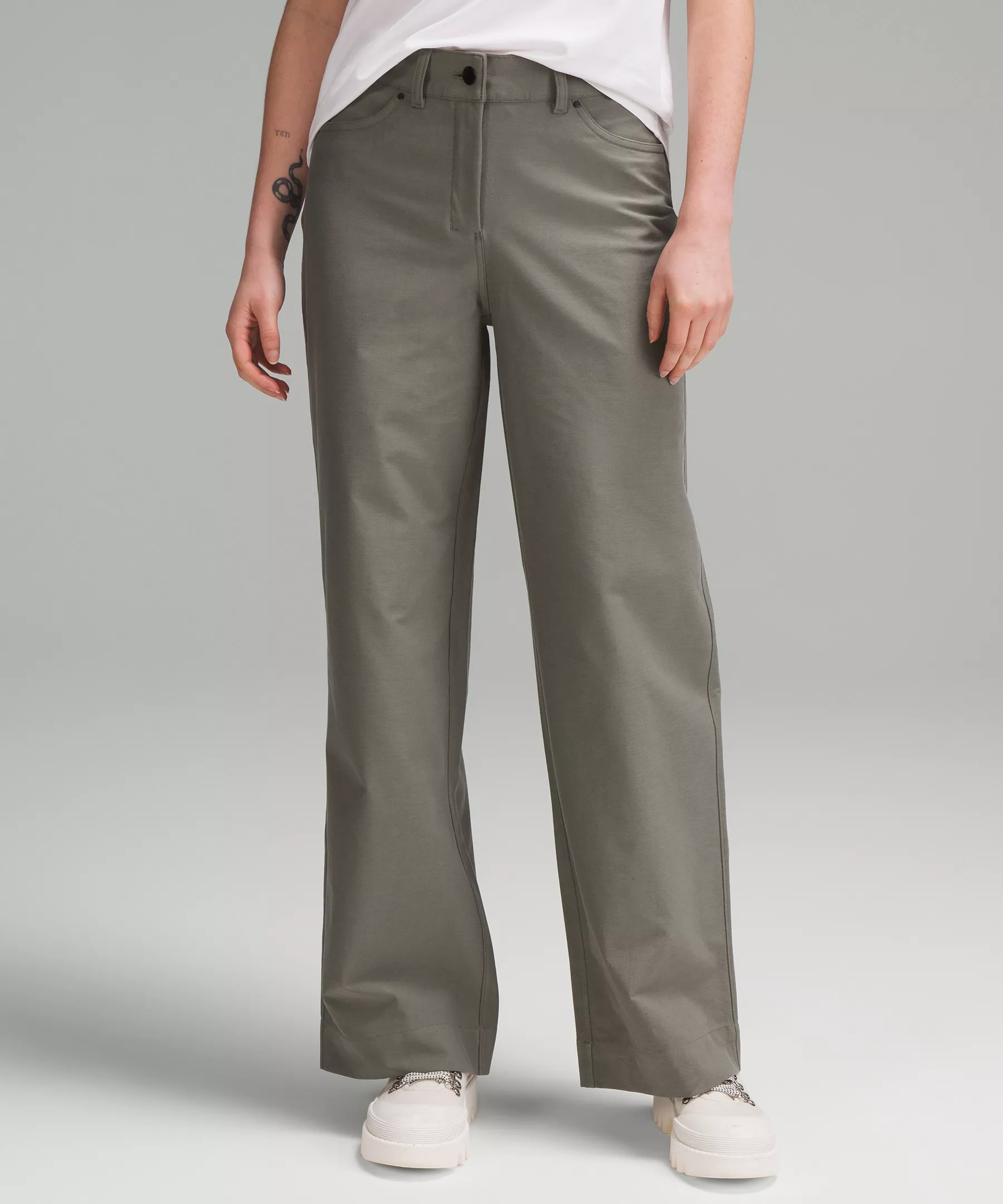 City Sleek 5 Pocket High-Rise Wide-Leg Pant Full Length *Light Utilitech Grey Sage