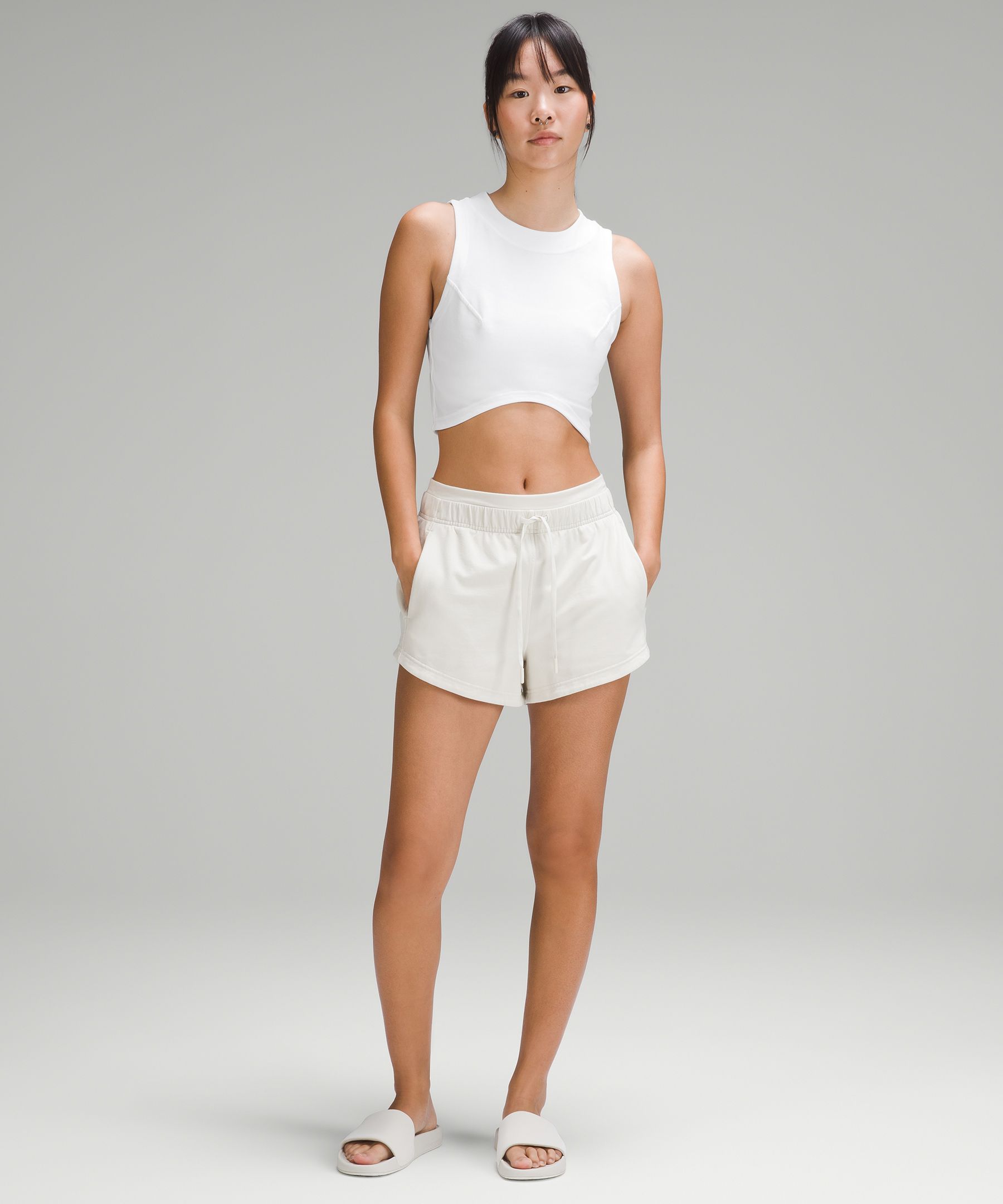 Heavyweight Cotton Cropped Tank Top White