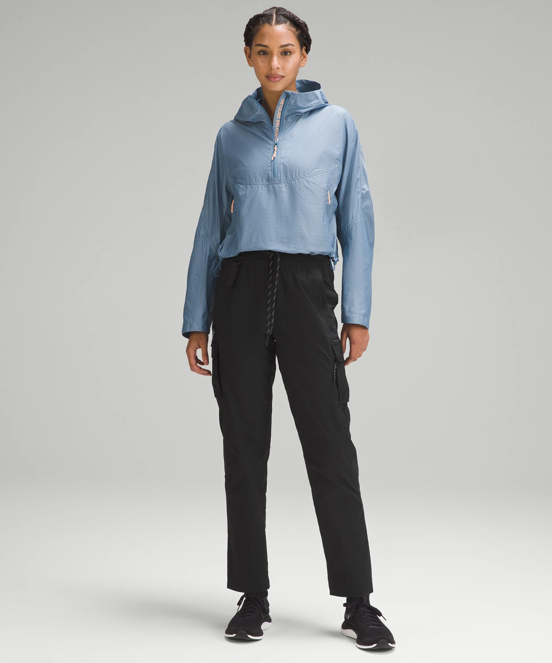 Cinch-Back Half-Zip Hiking Pullover Utility Blue/Powder Blue