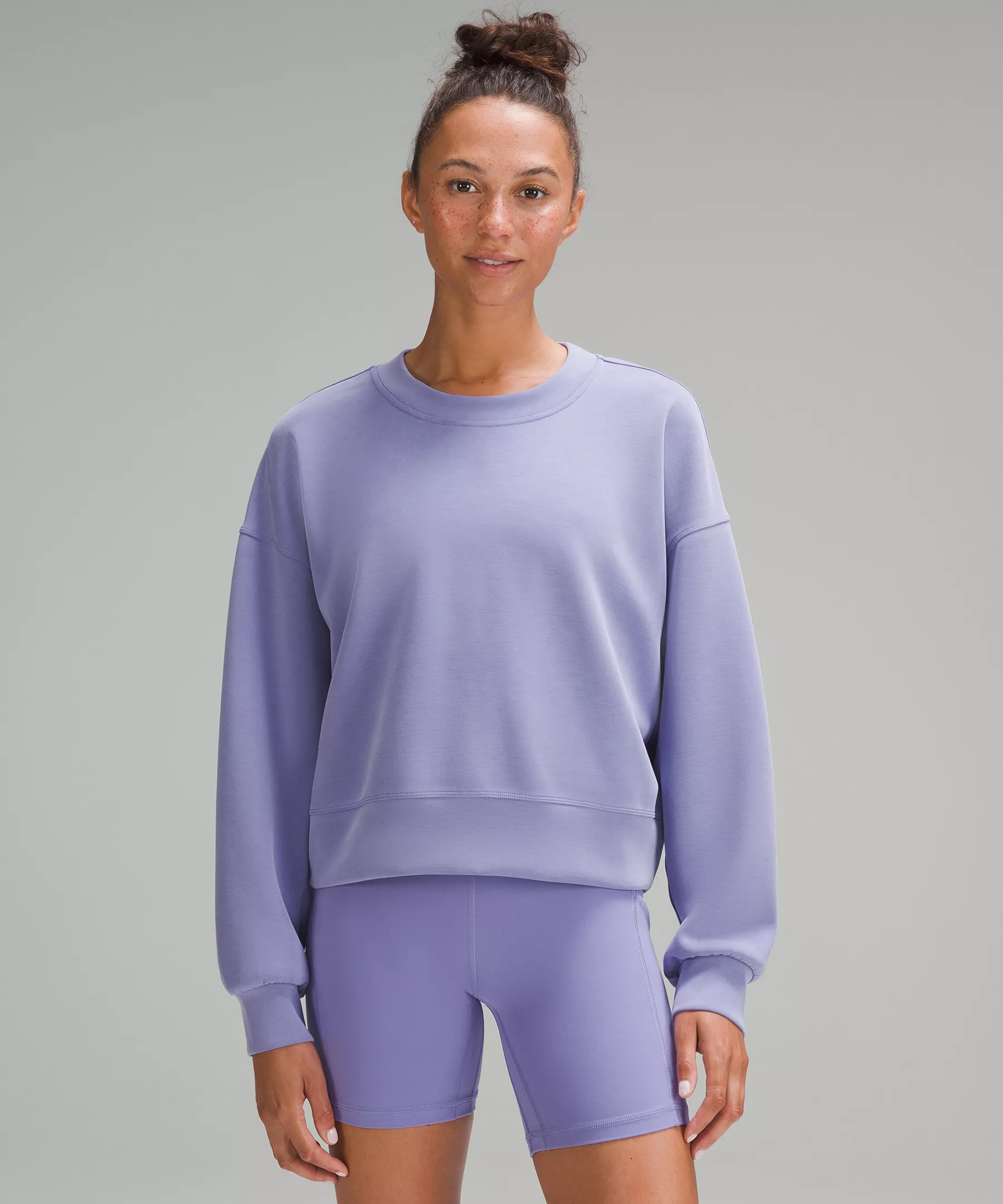 Softstreme Perfectly Oversized Cropped Crew Dark Lavender