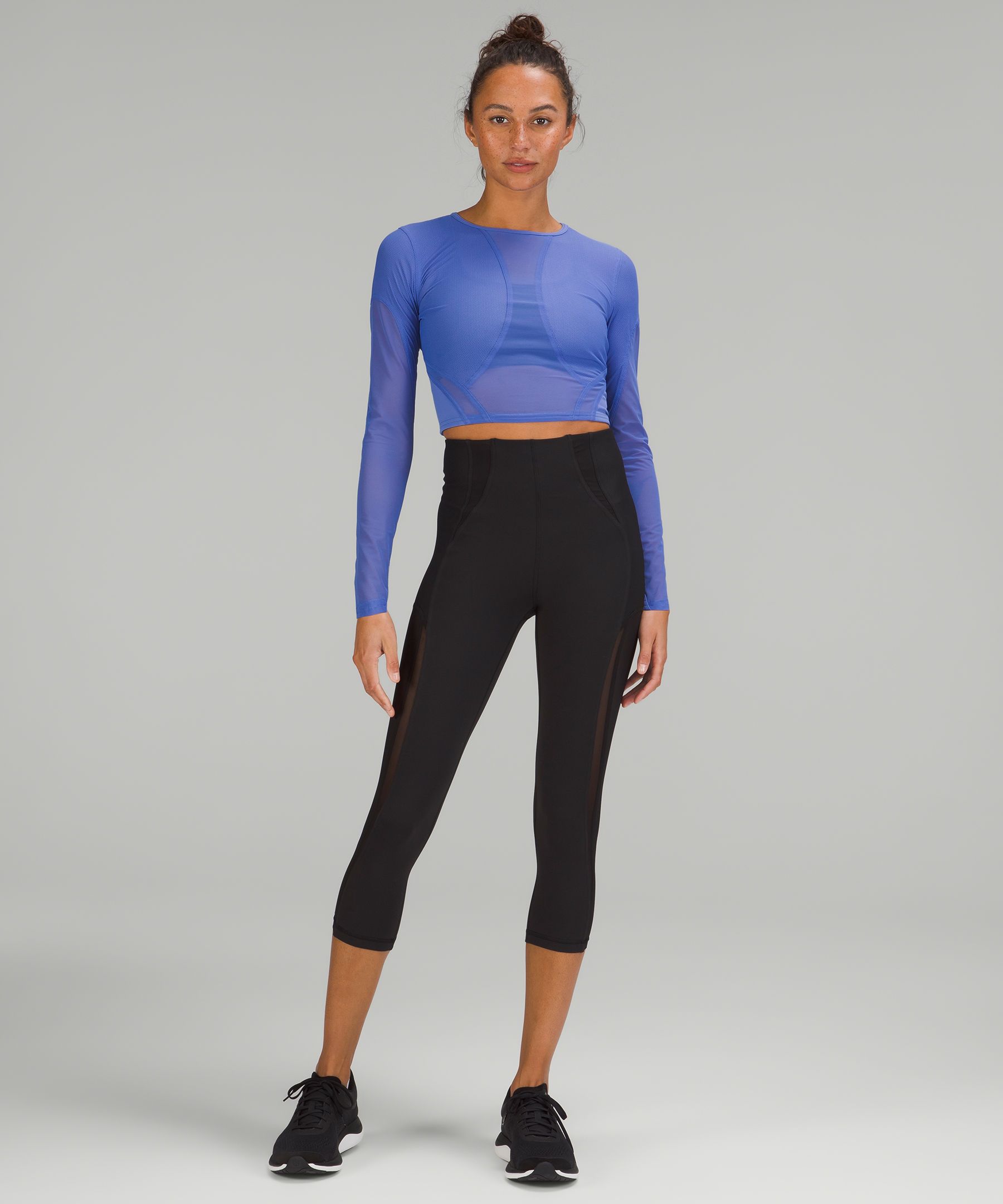 Mesh Panelled Training Long Sleeve Shirt Wild Indigo