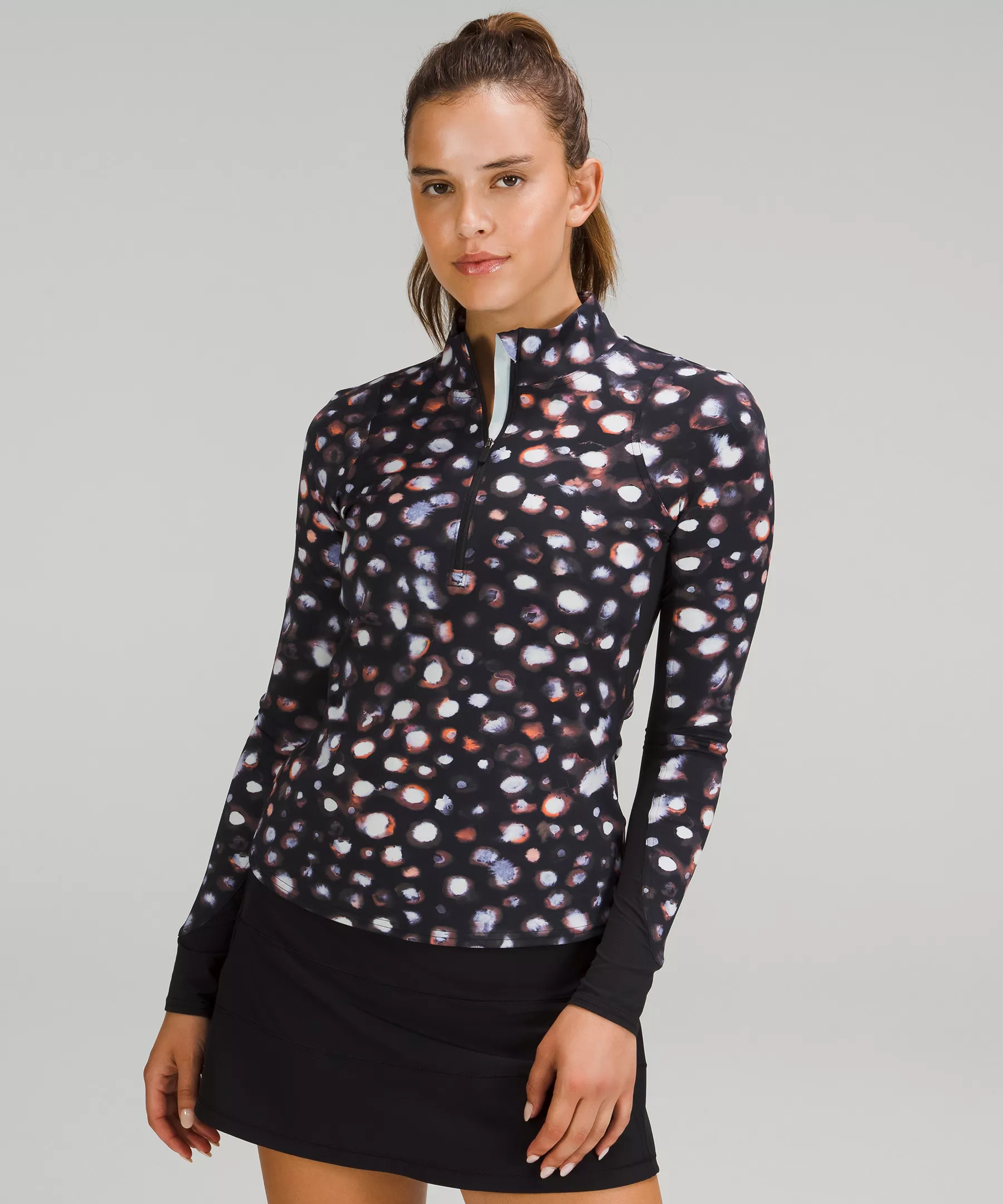 Nulux Half-Zip Long Sleeve Shirt Haze Dot Inverse Orange Multi