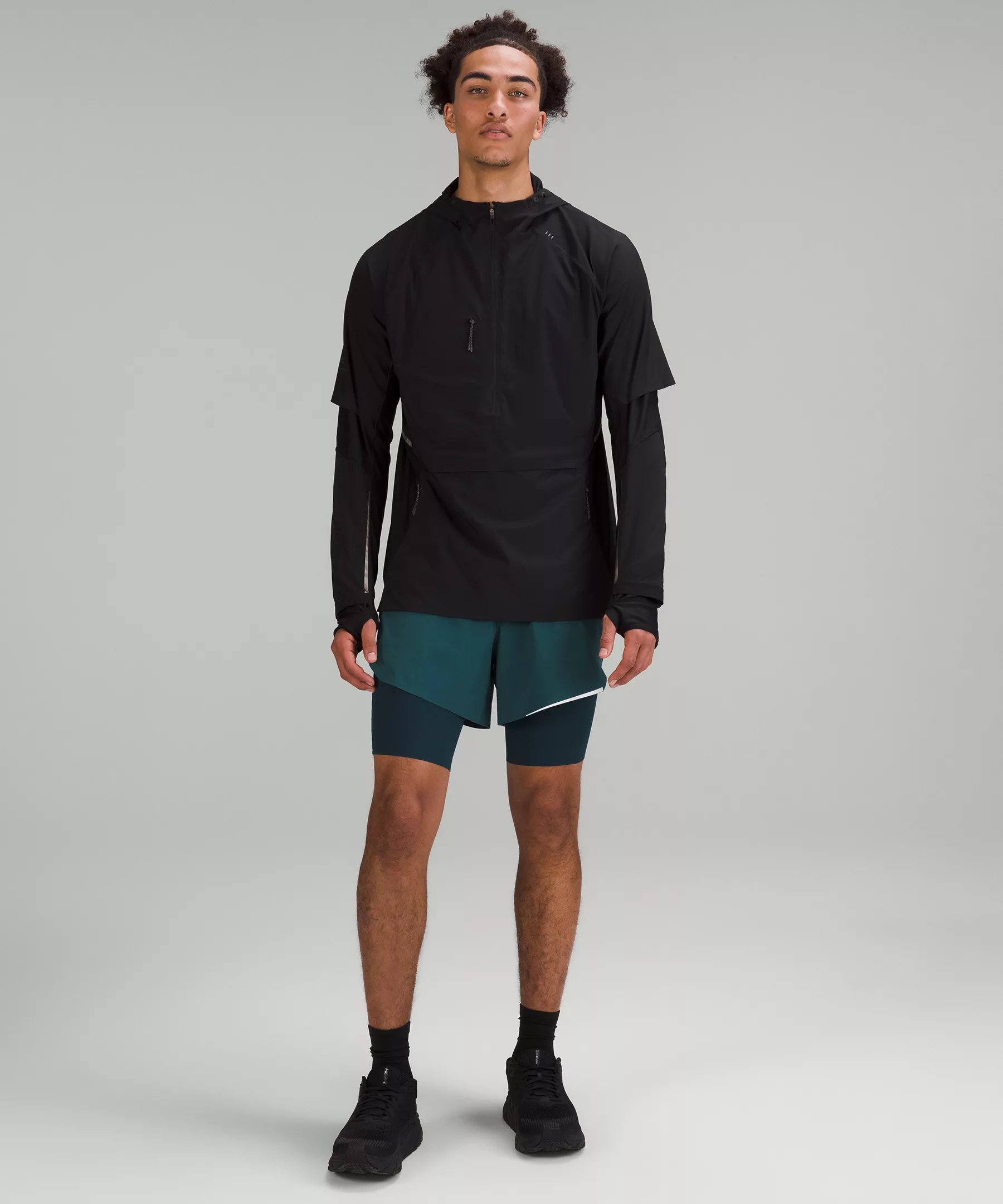 SenseKnit Composite Running Short Green Jasper/Submarine