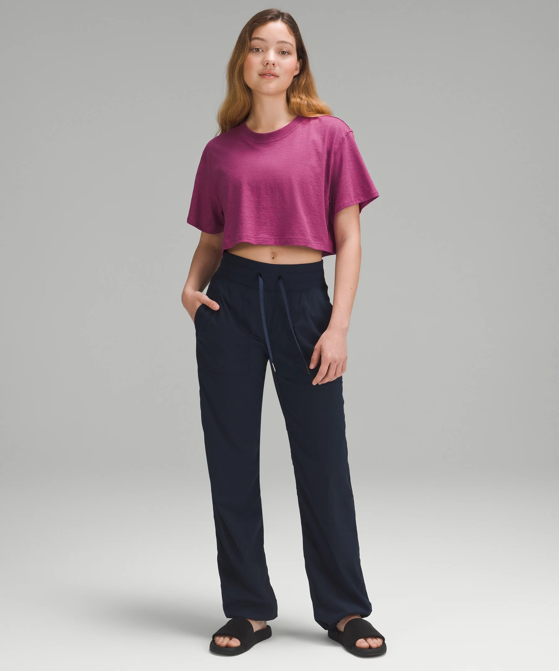 All Yours Cropped T-Shirt Heathered Magenta Purple