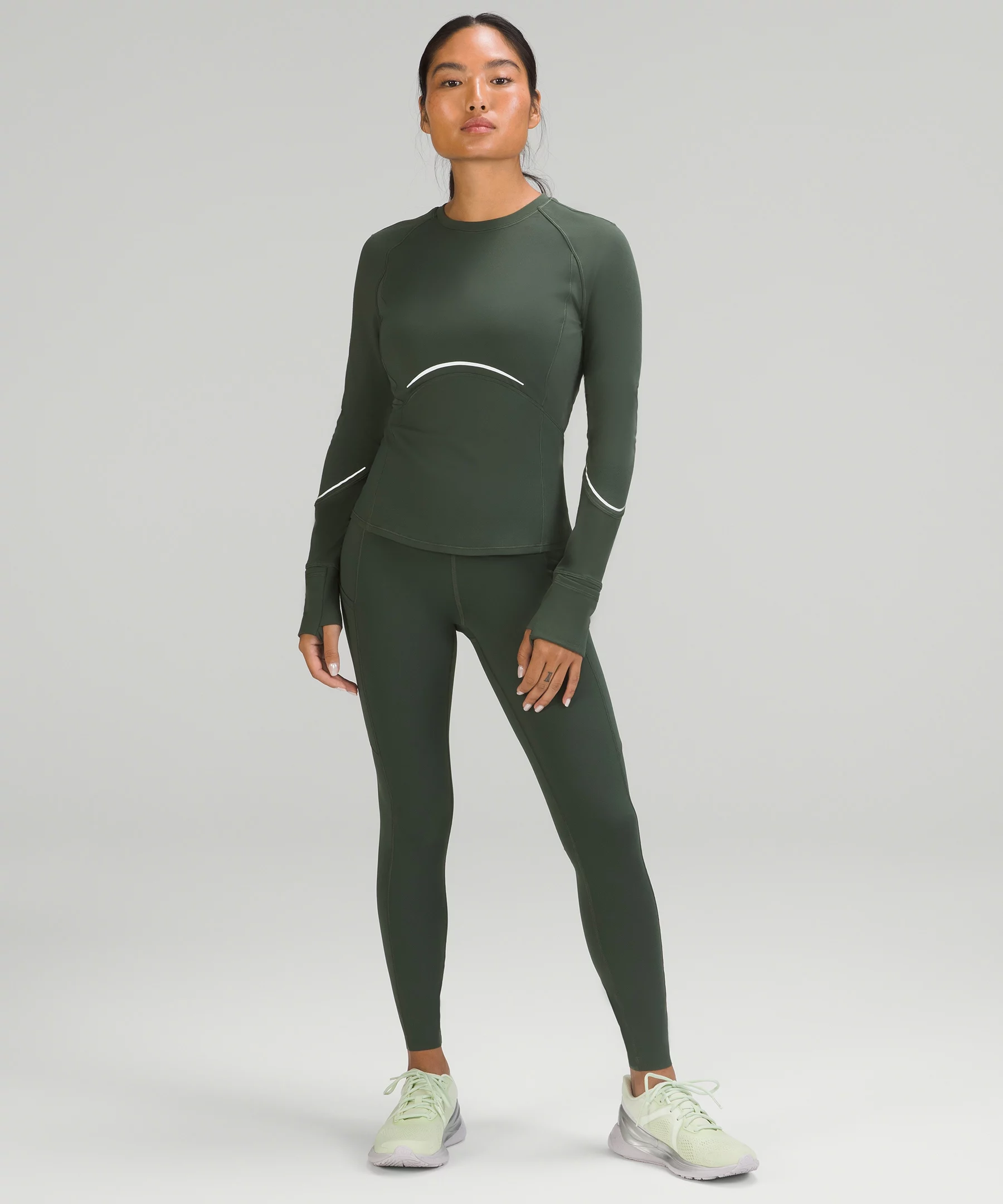 Rulu Reflective Running Long Sleeve Shirt Smoked Spruce