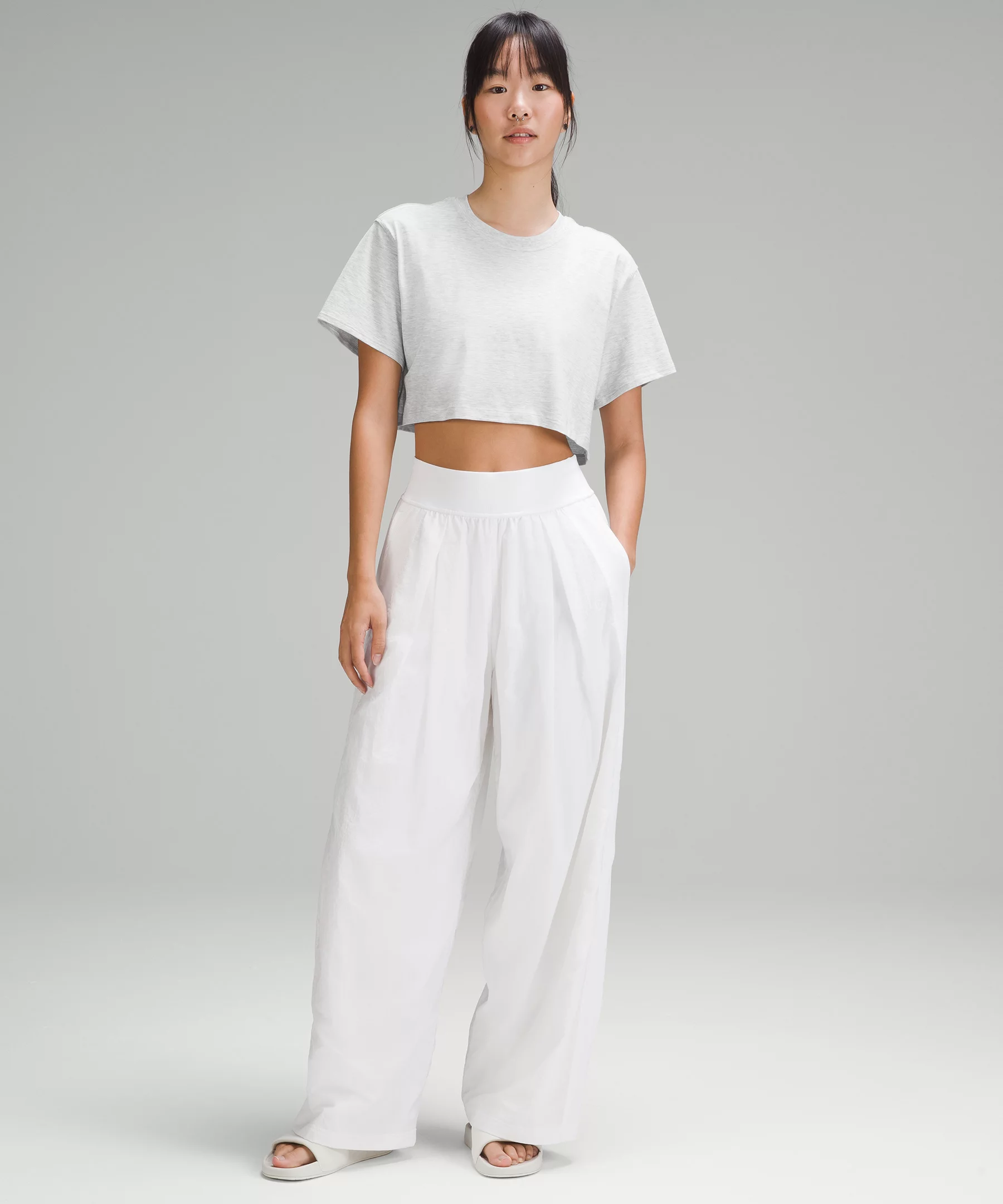 All Yours Cropped T-Shirt Heathered Core Ultra Light Grey