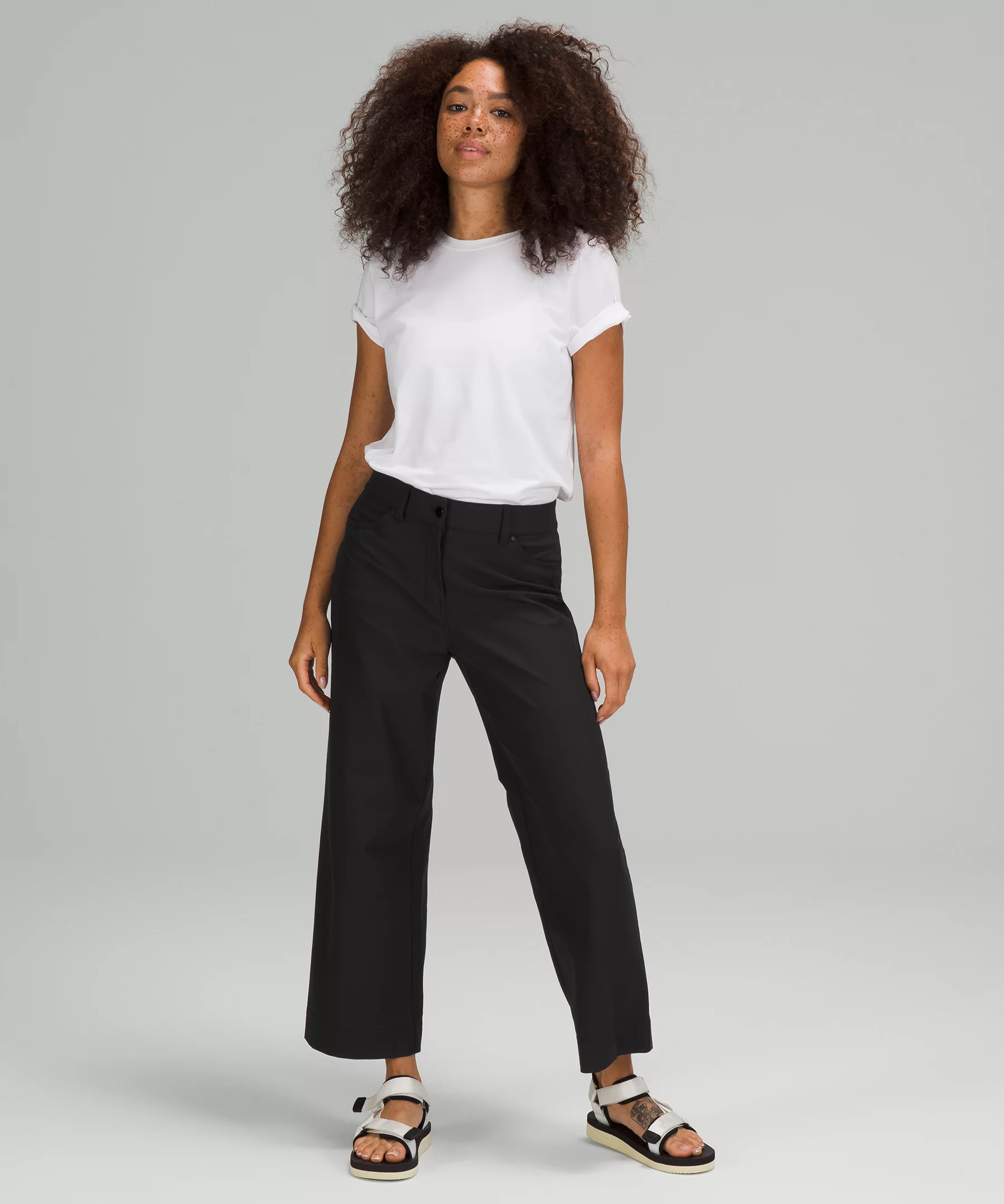 City Sleek 5 Pocket Wide Leg Pant Black