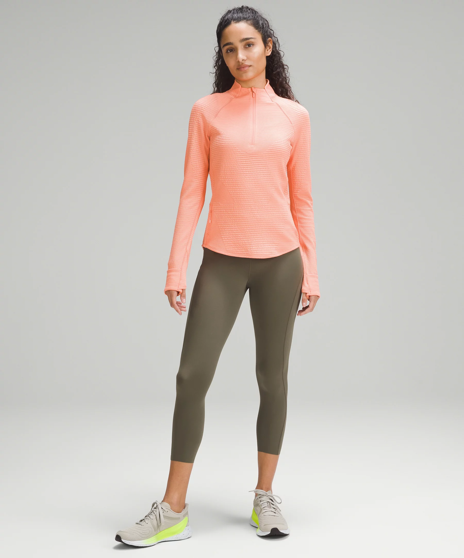 Ventscape Long Sleeve Half Zip sunny coral
