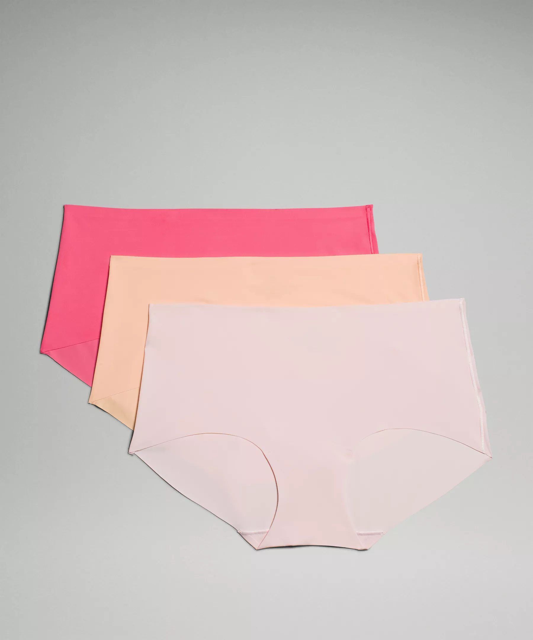 InvisiWear Mid-Rise Boyshort Underwear *3 Pack Lip Gloss/Flush Pink/Summer Glow
