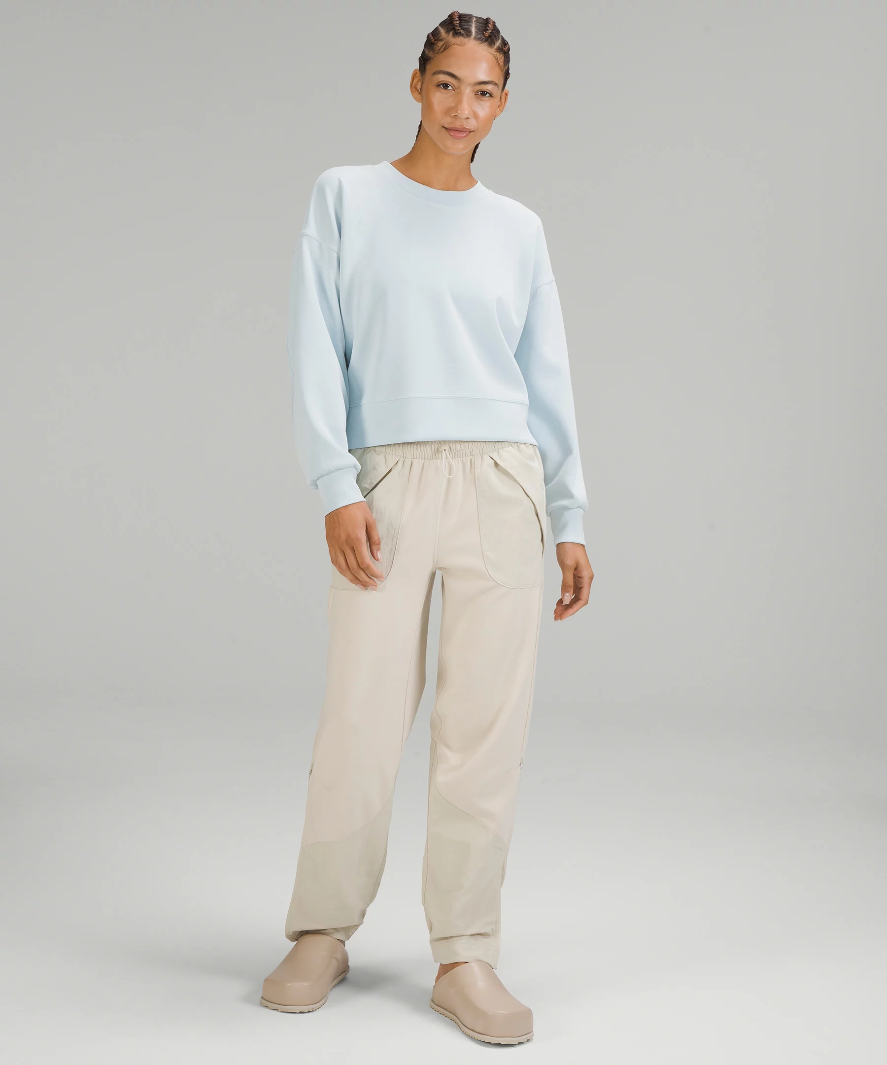 Perfectly Oversized Cropped Crew *Softstreme Powder Blue