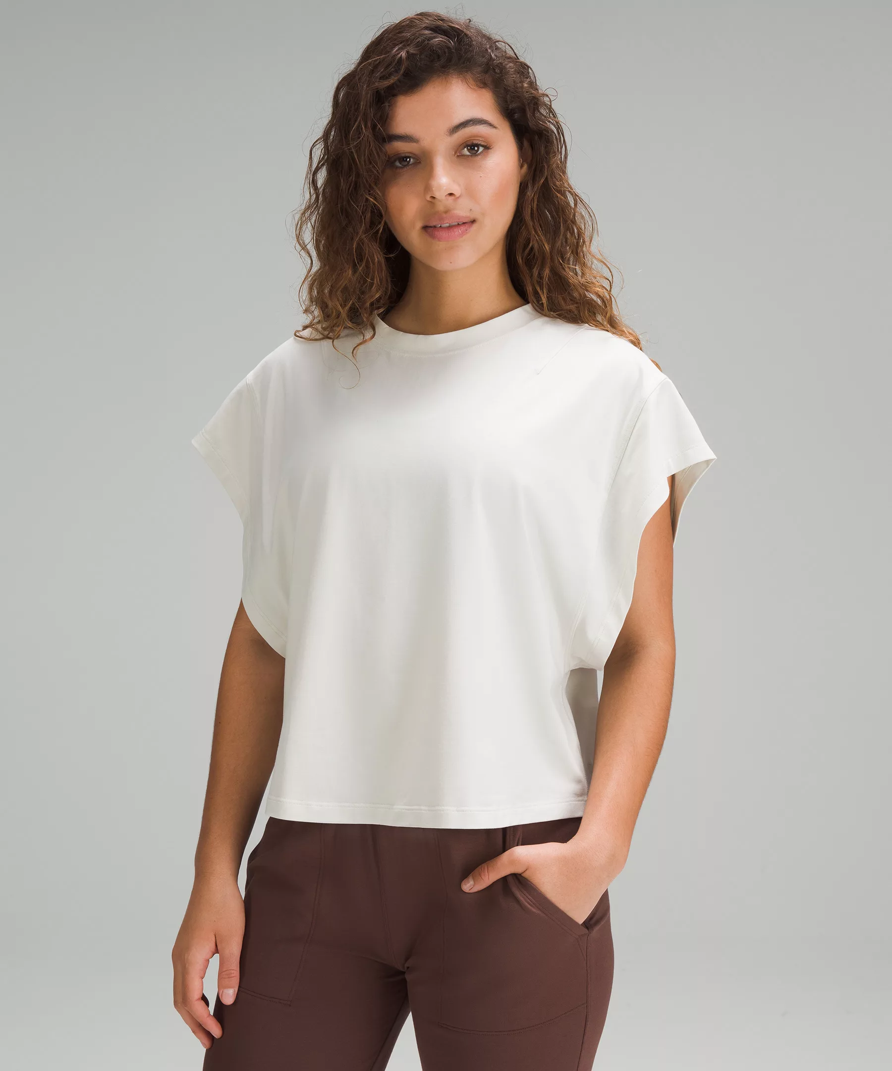 Wide-Sleeve Cotton T-Shirt bone