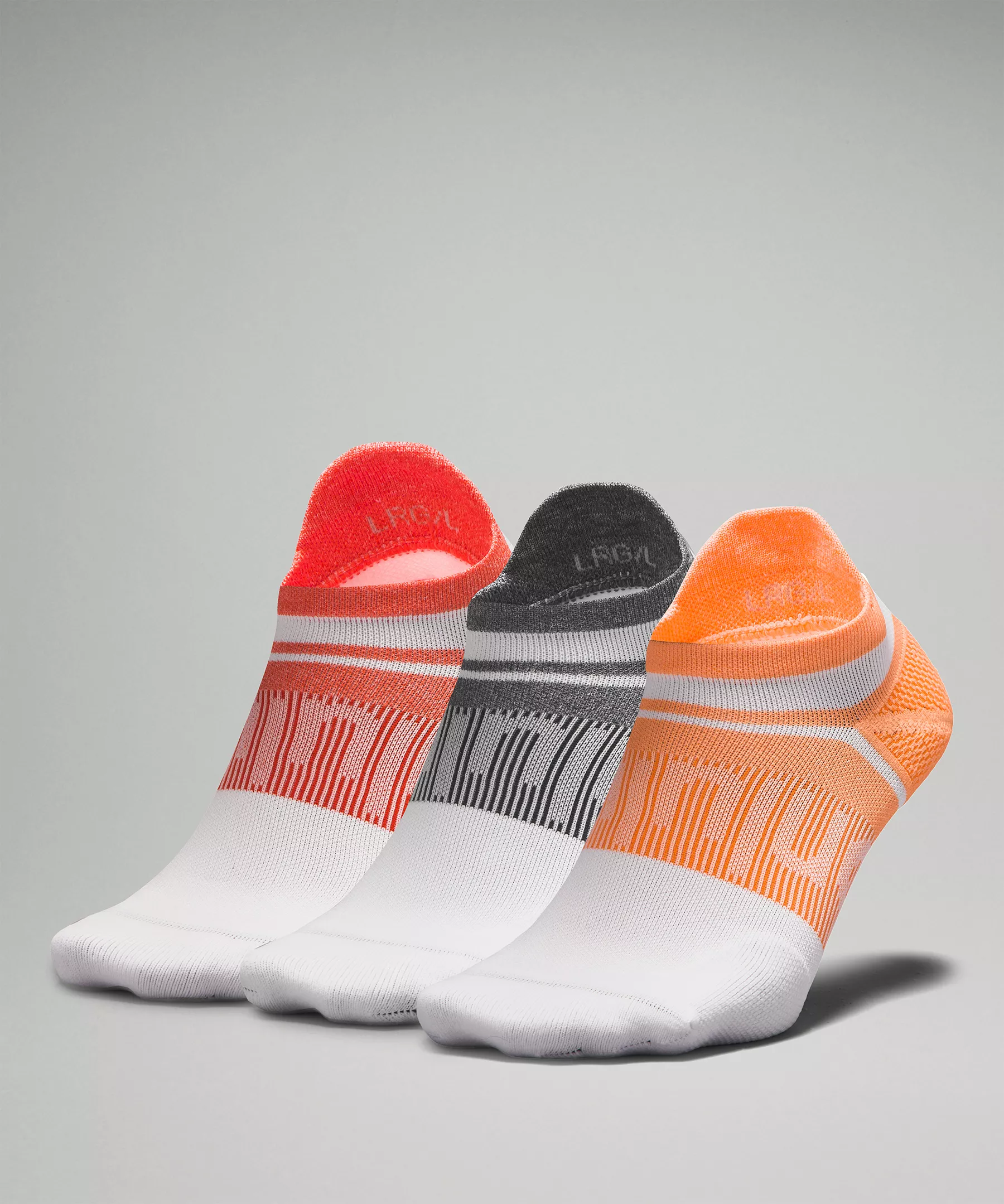 Men's Power Stride Tab Sock *3 Pack Multi-Colour Orange Frappe/Heather Grey/Solar Orange