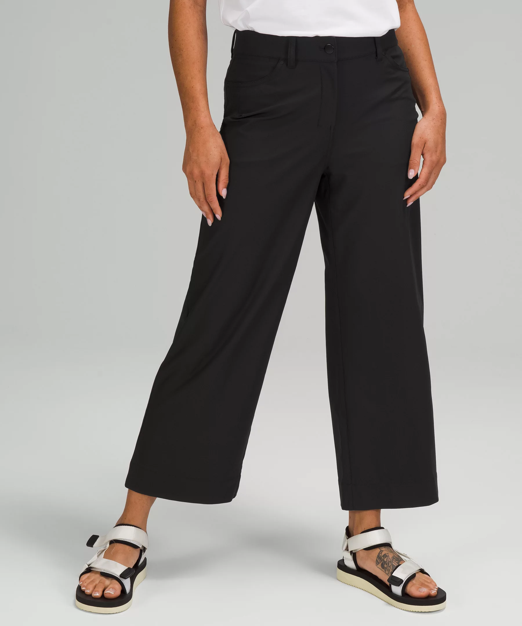City Sleek 5 Pocket Wide Leg Pant Black