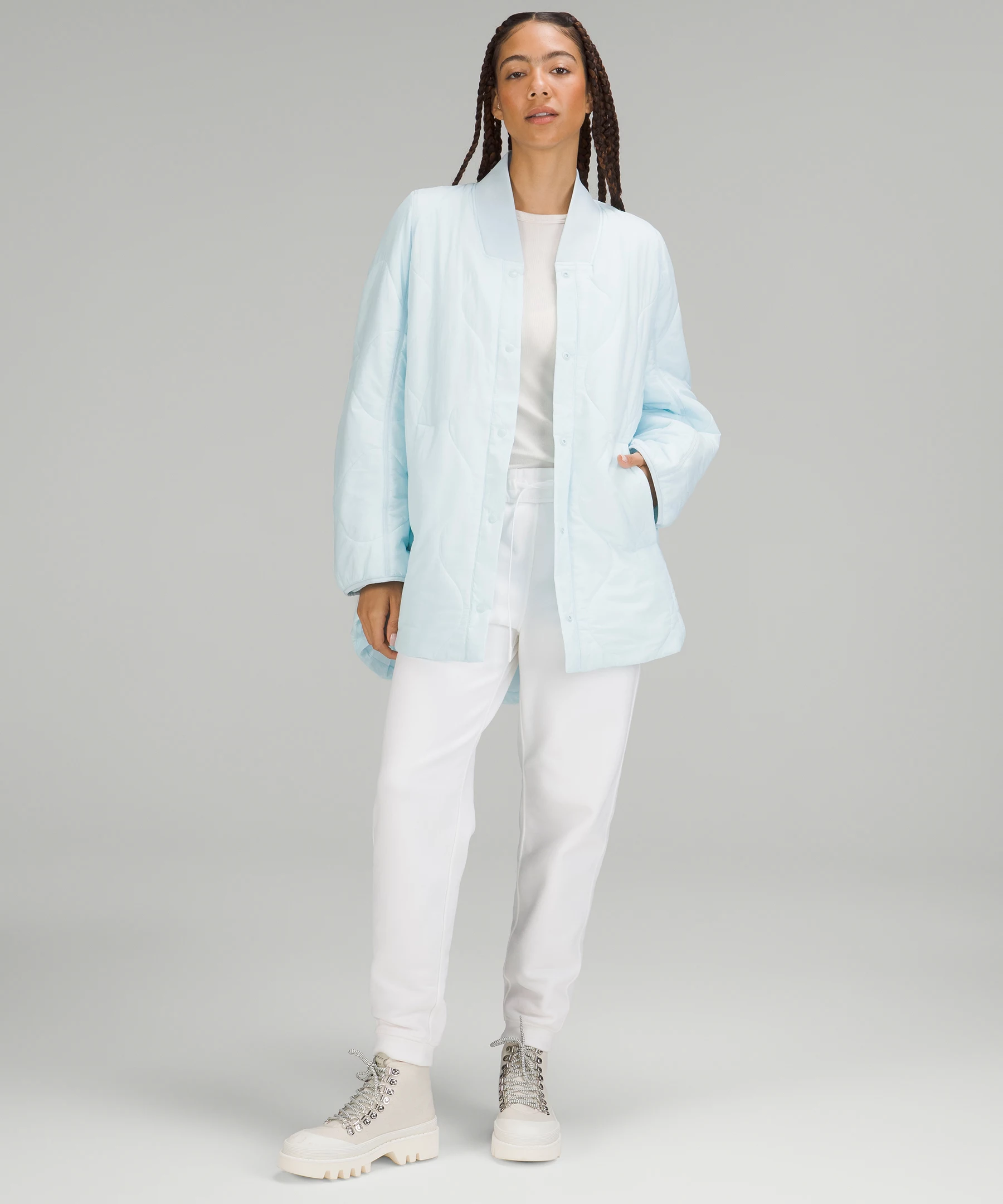 Quilted Light Insulation Jacket  Powder Blue