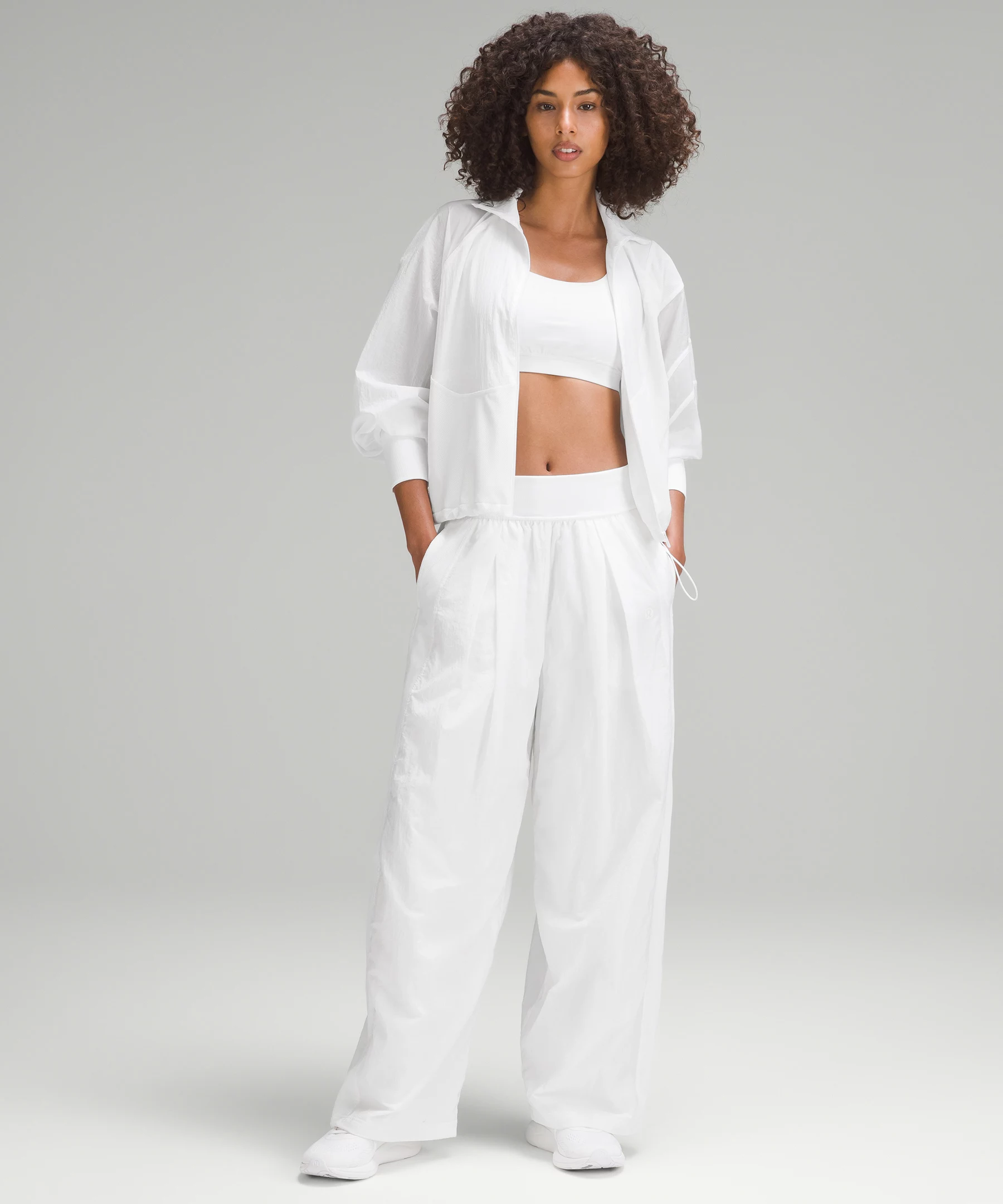 Lightweight Tennis Mid-Rise Track Pants *Full Length White