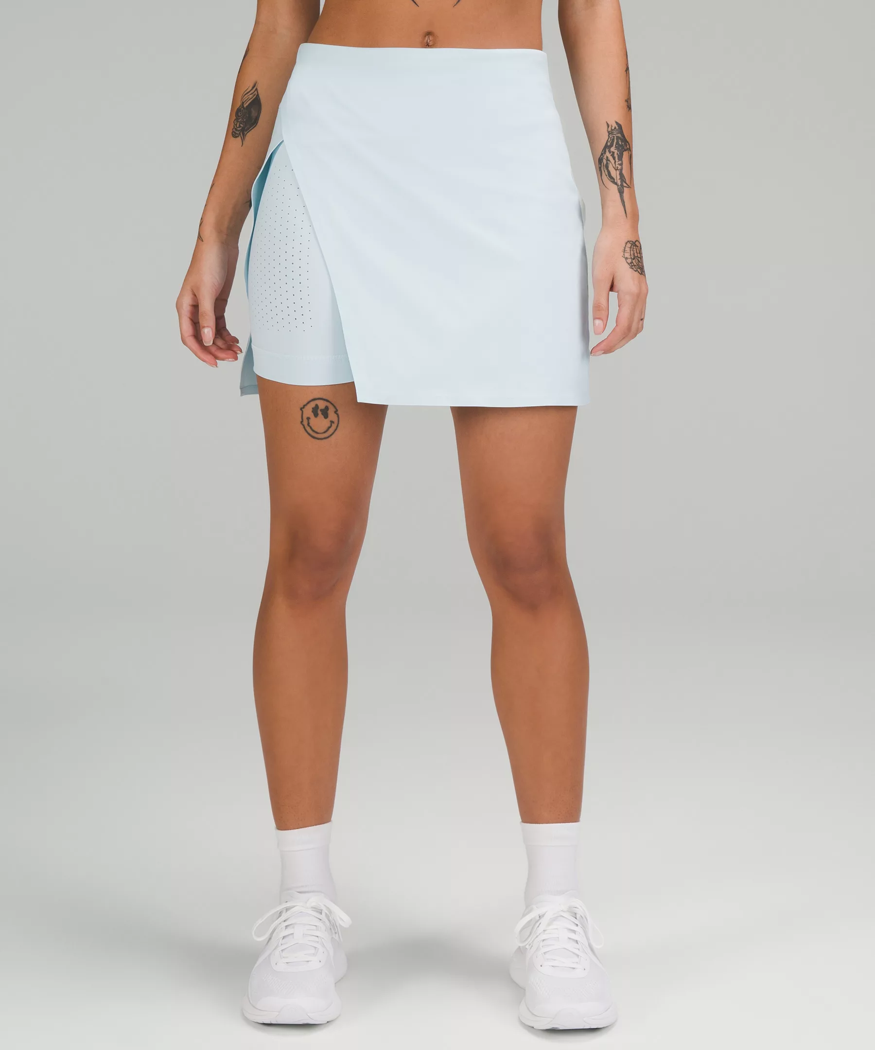 Super-High-Rise Side-Slit Tennis Skirt Powder Blue