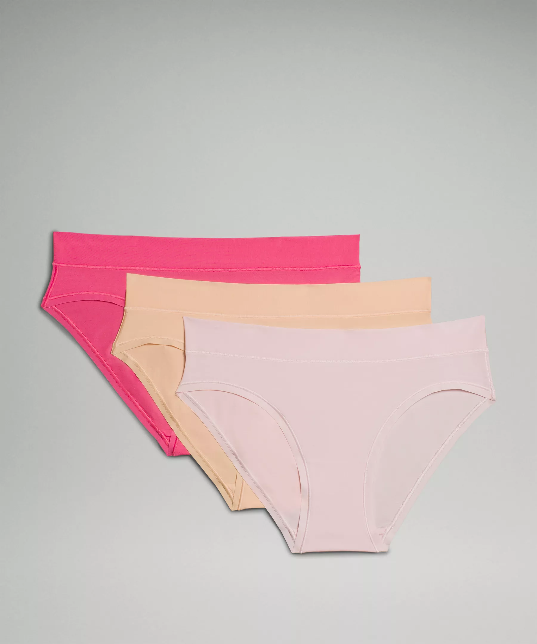 UnderEase Mid-Rise Bikini Underwear *3 Pack Lip Gloss/Flush Pink/Summer Glow
