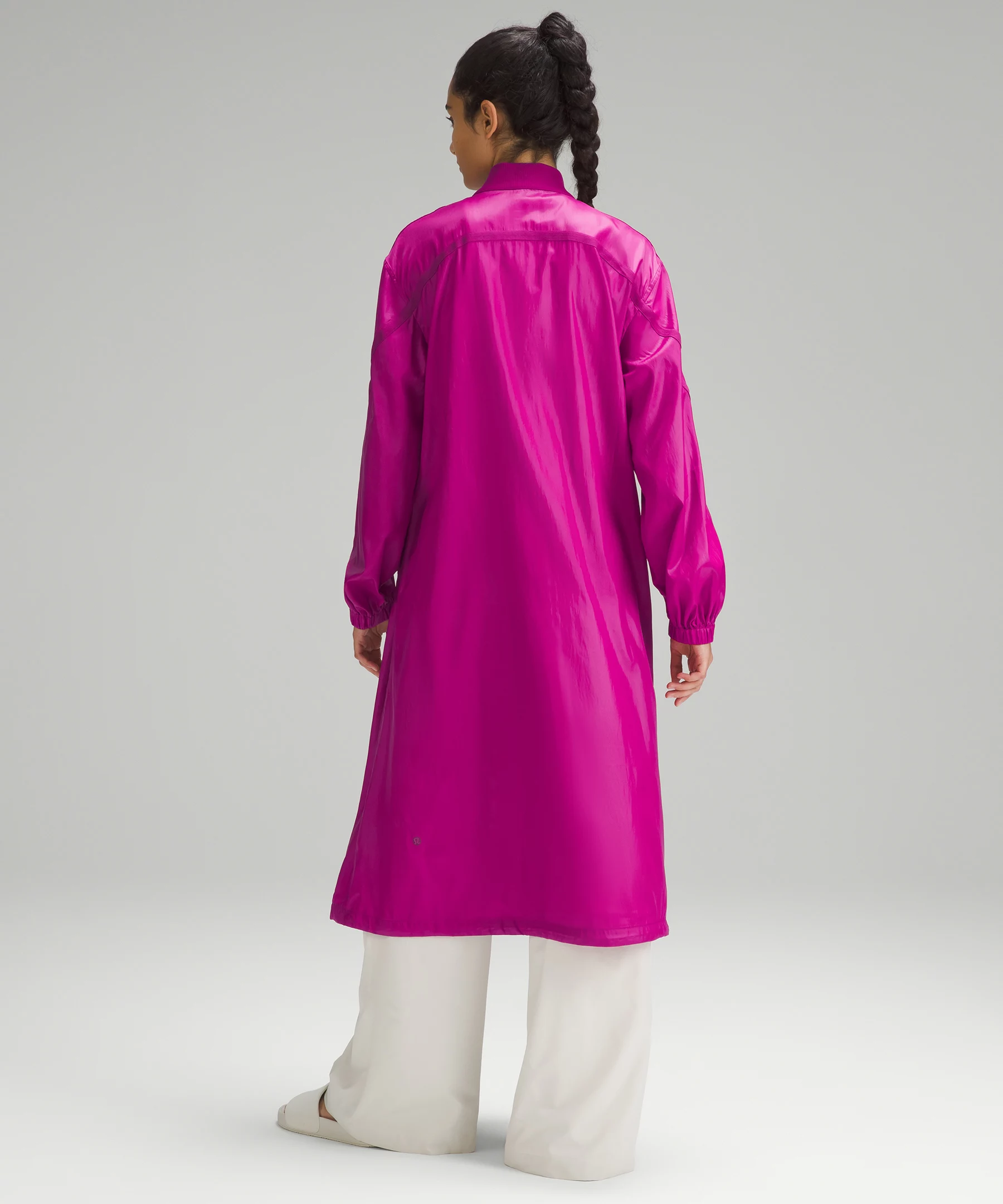 Reversible Drape-Sleeve Long Jacket *Online Only Sonic Pink/Wild Berry
