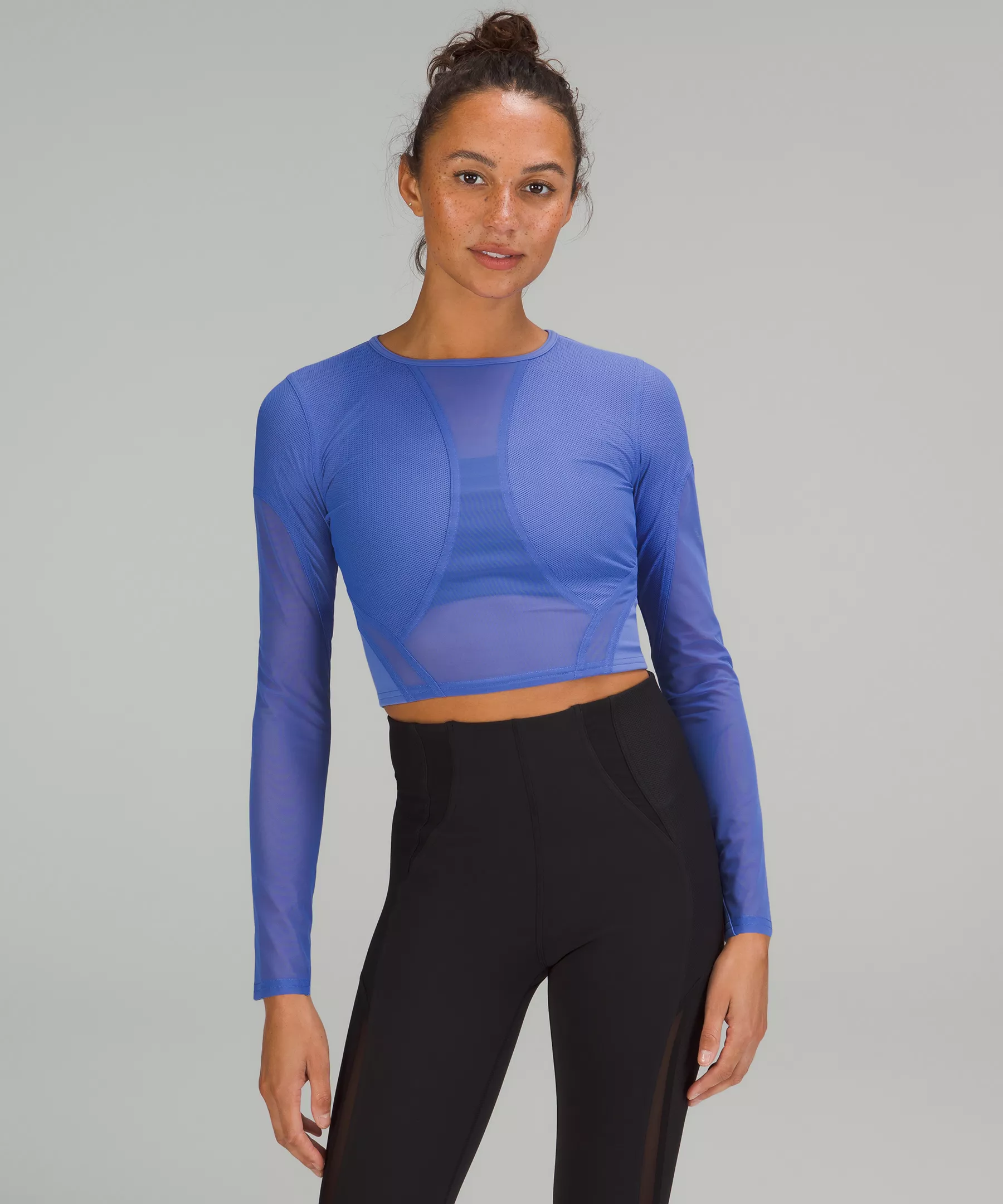 Mesh Panelled Training Long Sleeve Shirt Wild Indigo