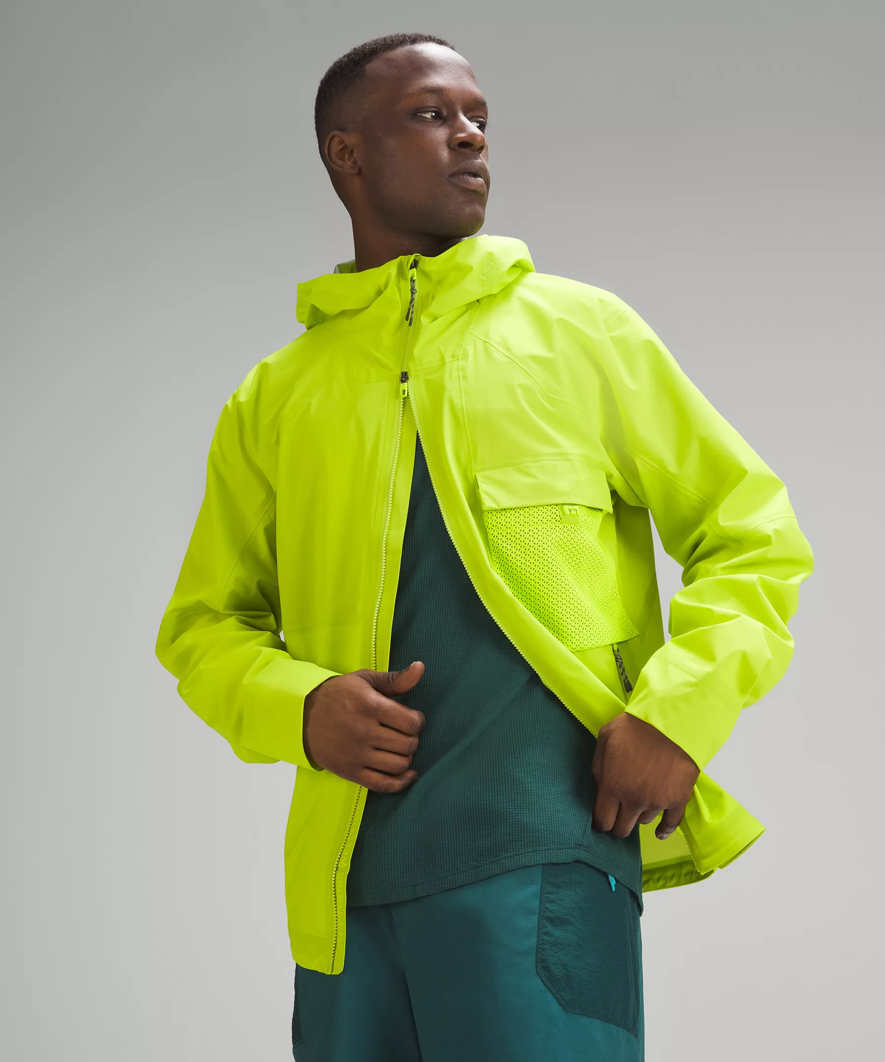 Waterproof Hiking Jacket Lime Pop