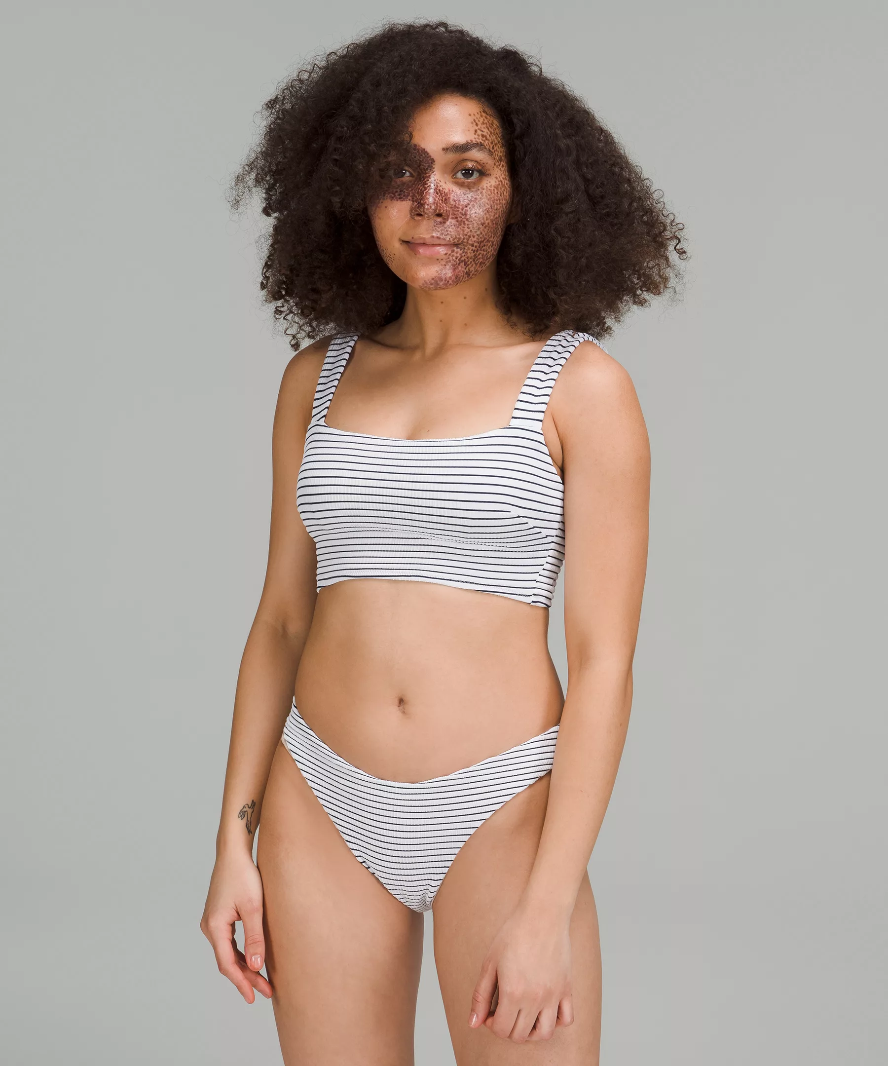 Smocked Swim Top *B/C Cup Hyper Stripe White True Navy