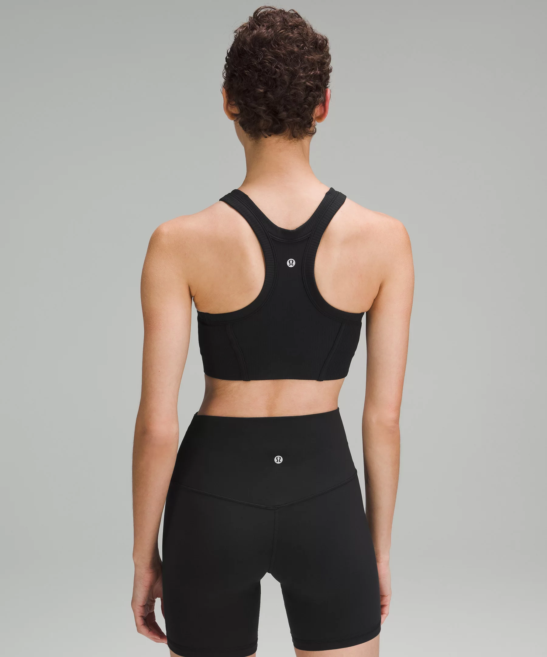 Ribbed Nulu High-Neck Yoga Bra Black
