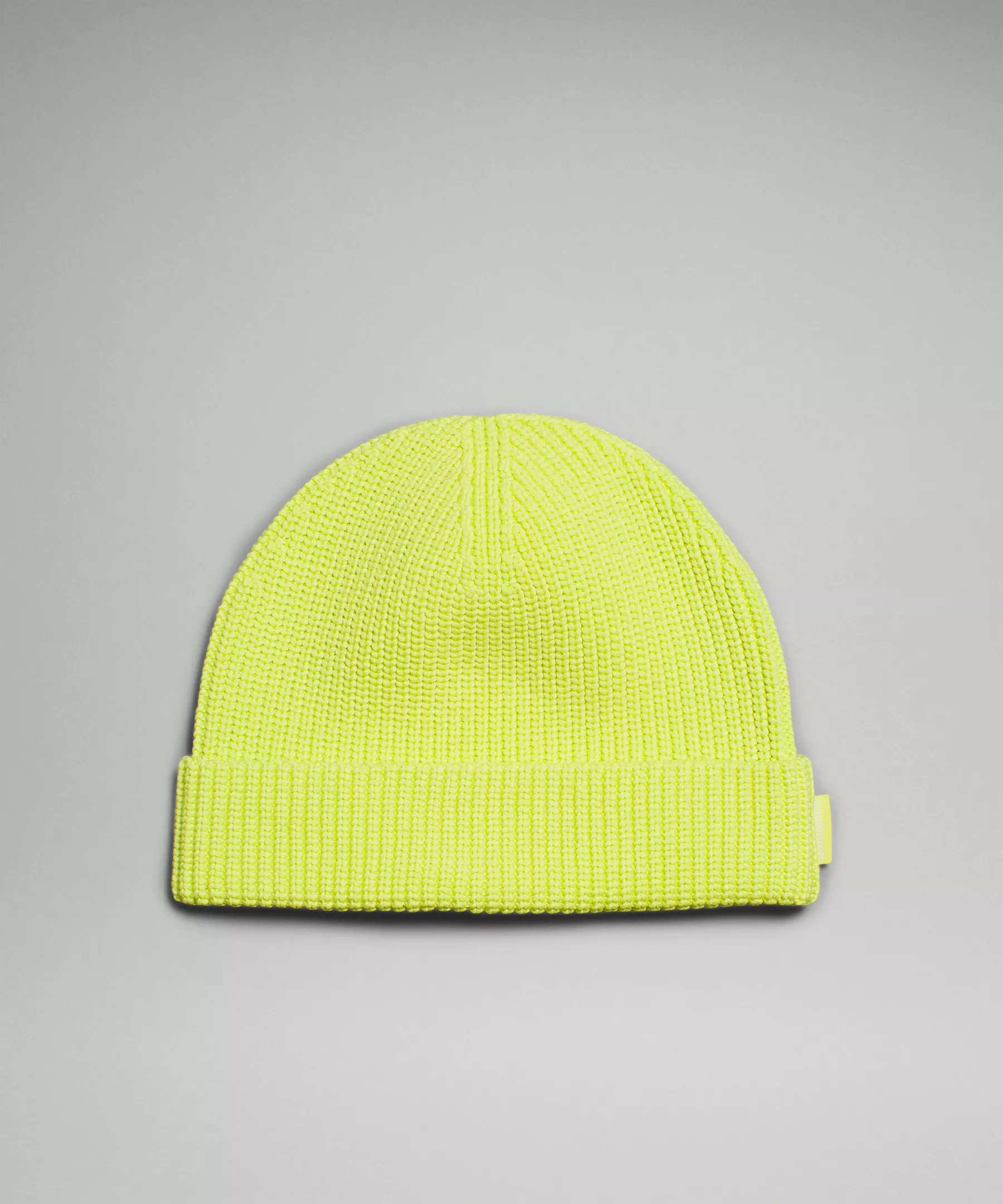Close-Fit Cotton-Blend Ribbed Beanie *Online Only Electric Lemon