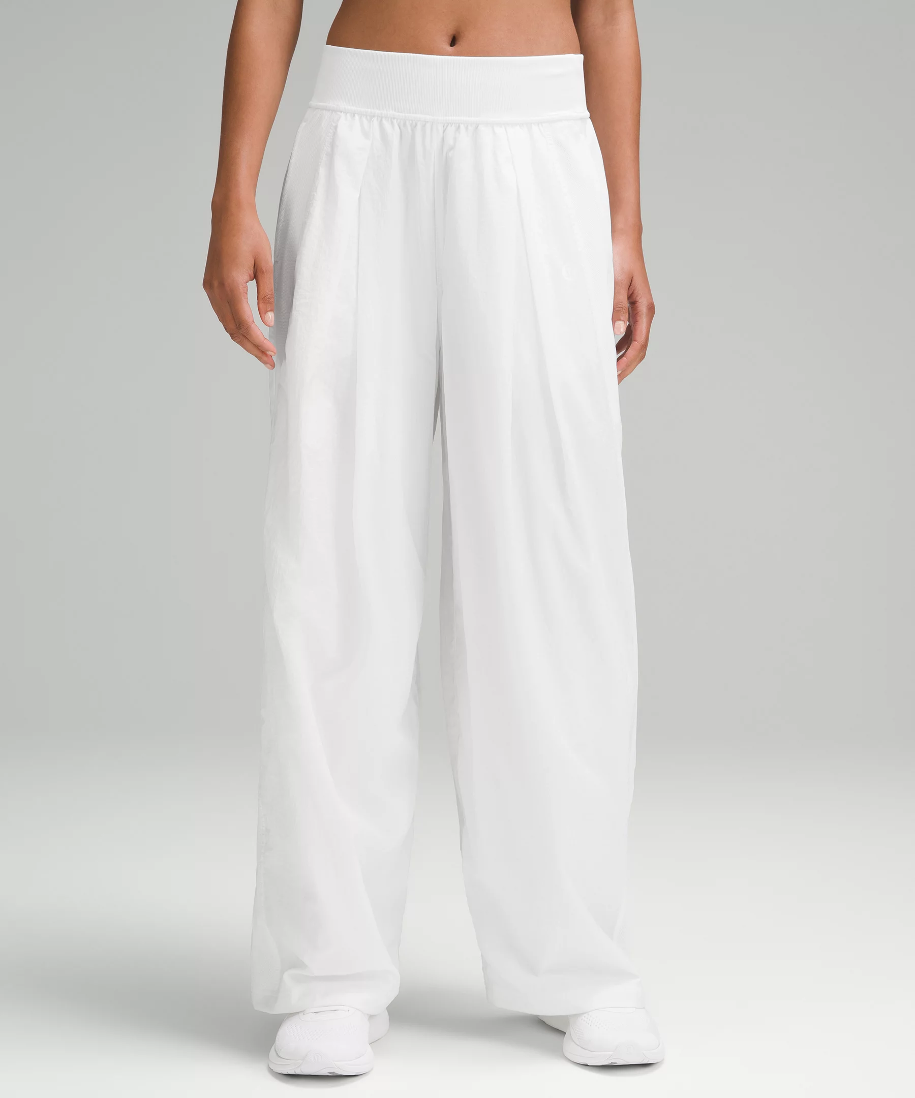 Lightweight Tennis Mid-Rise Track Pants *Full Length White