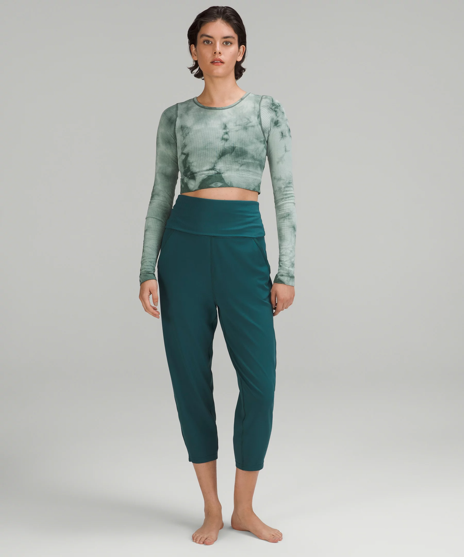 lululemon Align™ Ribbed-Waist Cropped Jogger Green Jasper