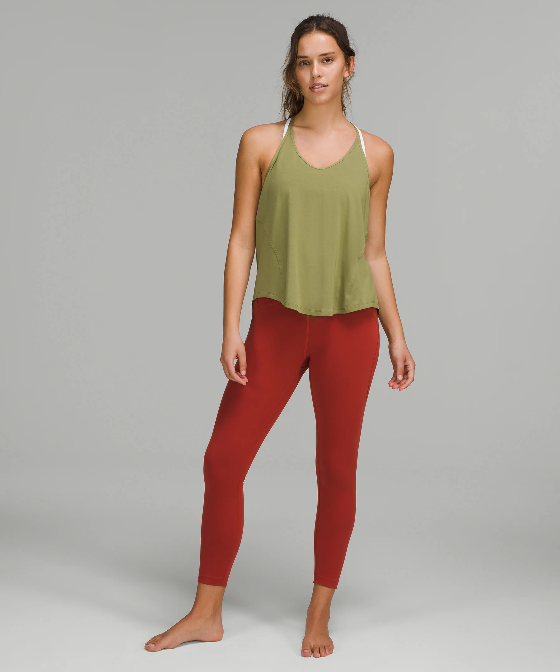 Modal-Silk Yoga Tank Top Bronze Green