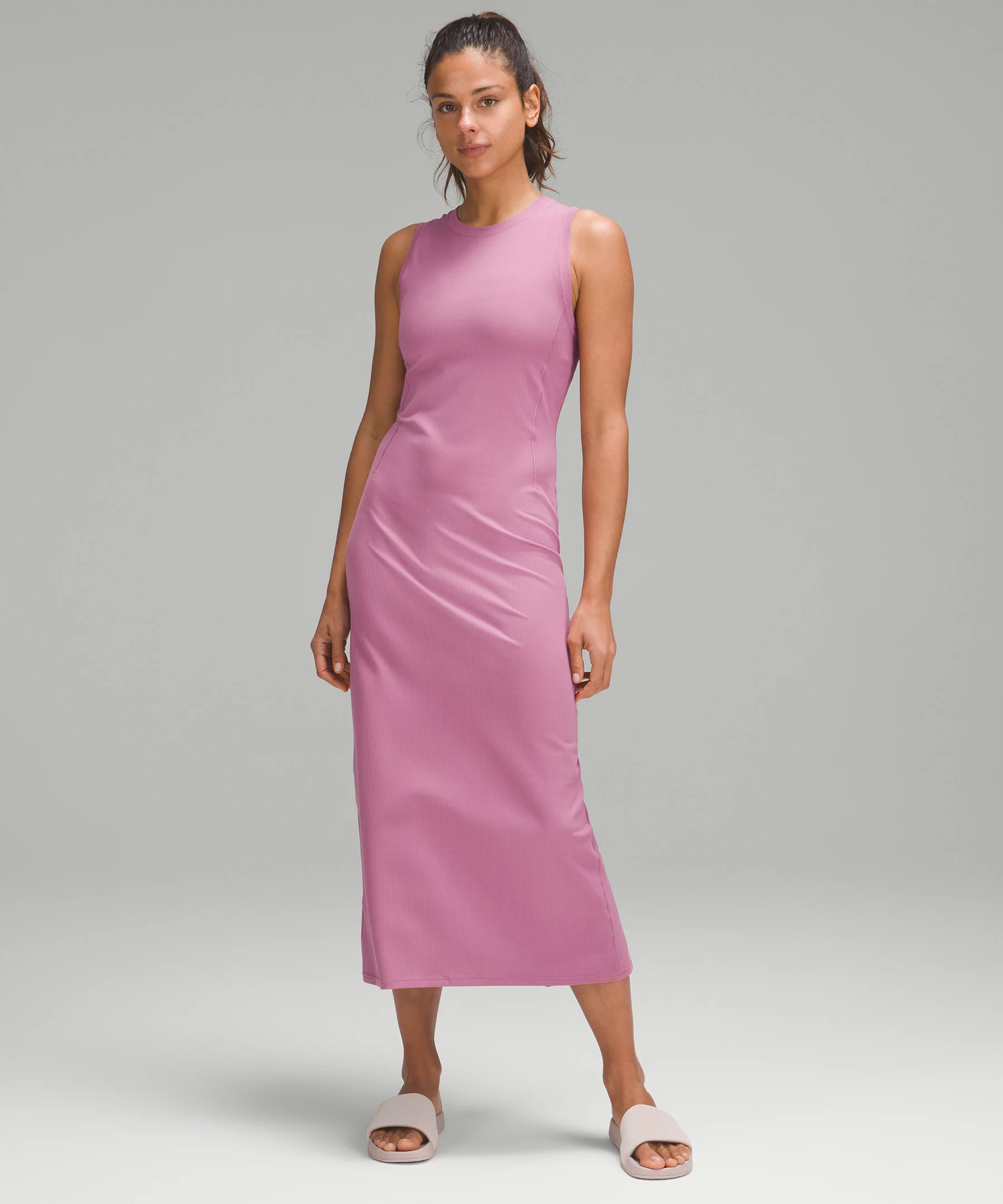 All Aligned Ribbed Midi Dress *Online Only velvet dust