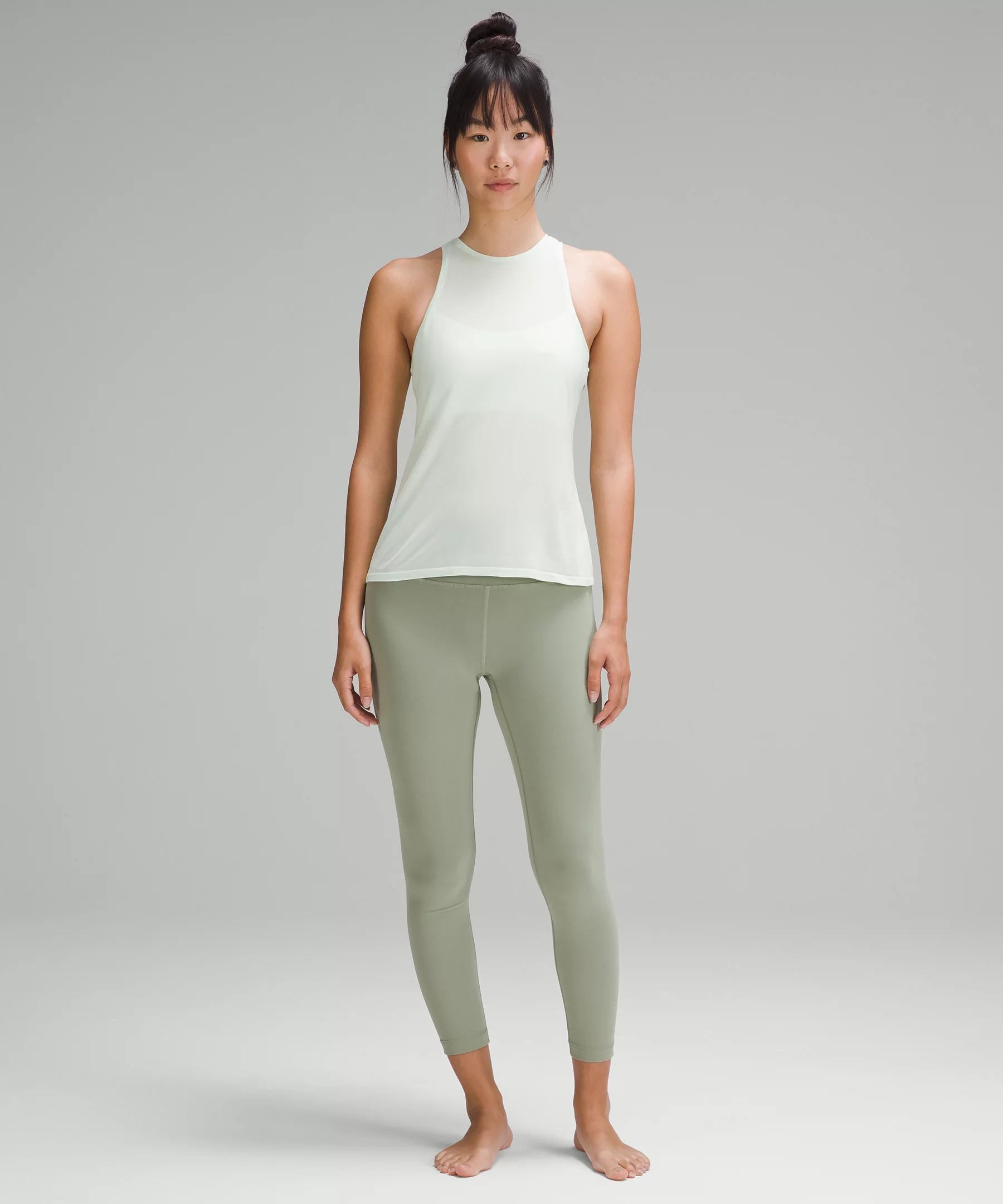 Modal-Blend High-Neck Yoga Tank Top Kohlrabi Green