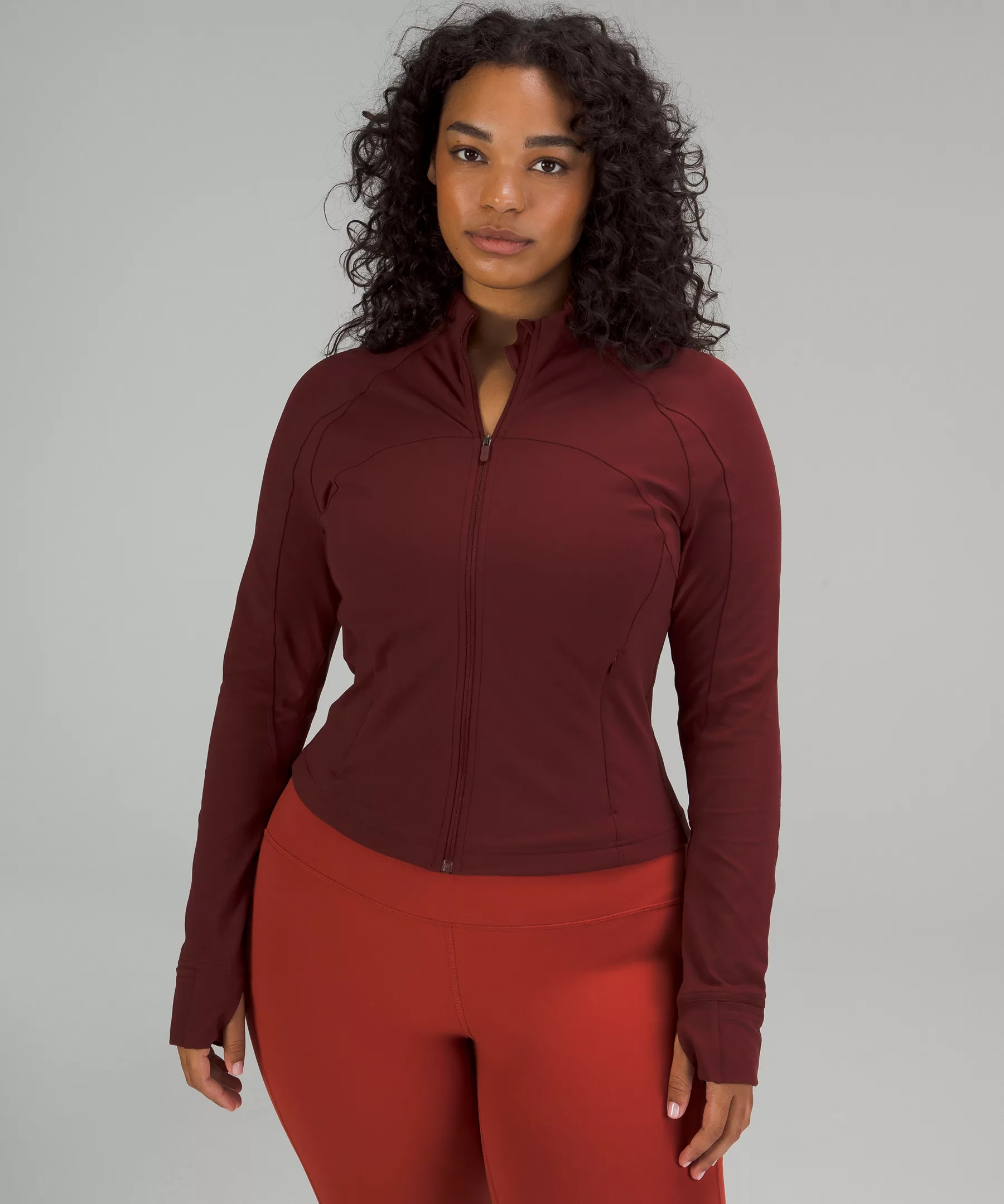 Nulu Cropped Define Jacket Red Merlot