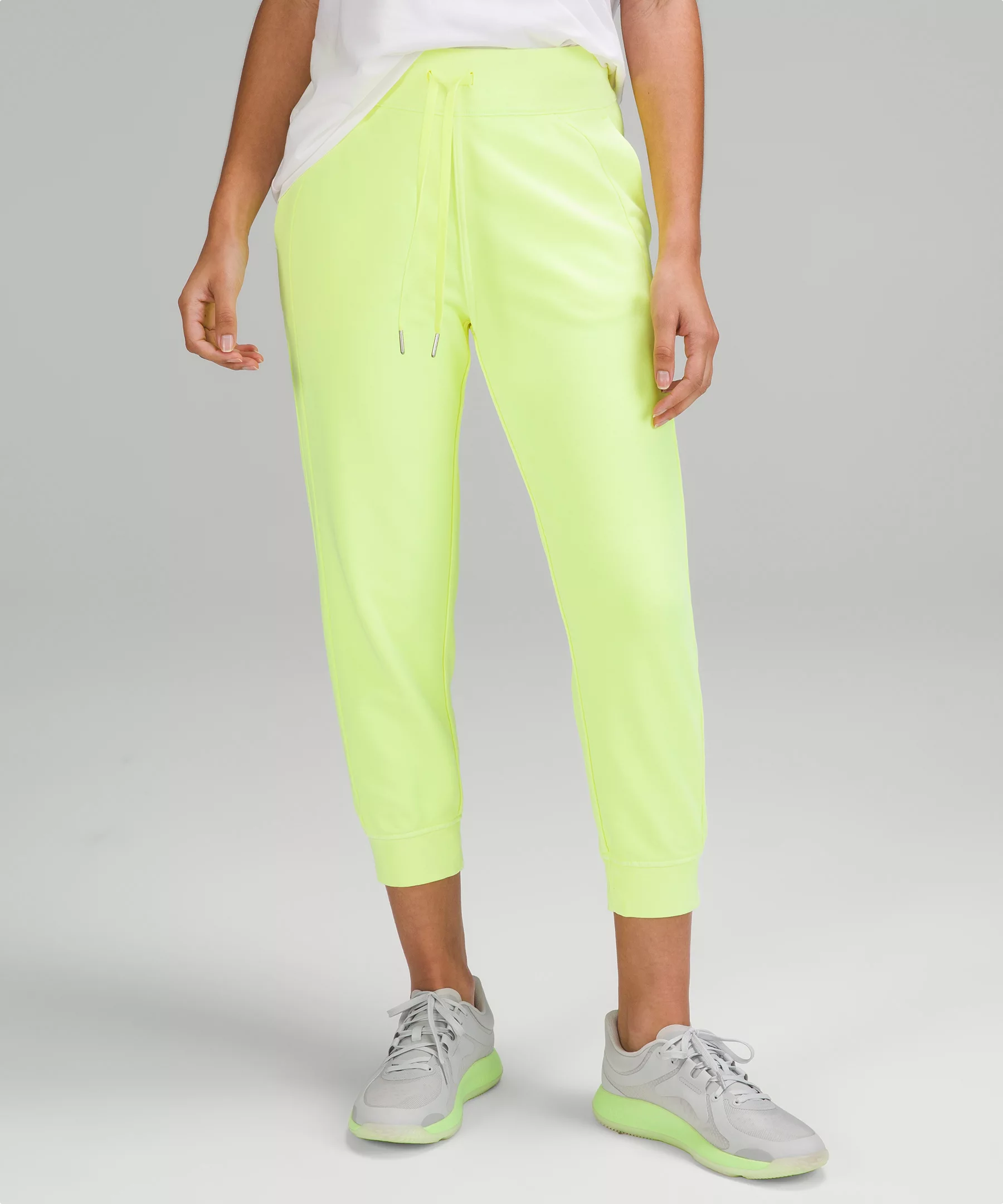 Scuba High-Rise Cropped Jogger Neon Garment Dye Solid Highlight Yellow
