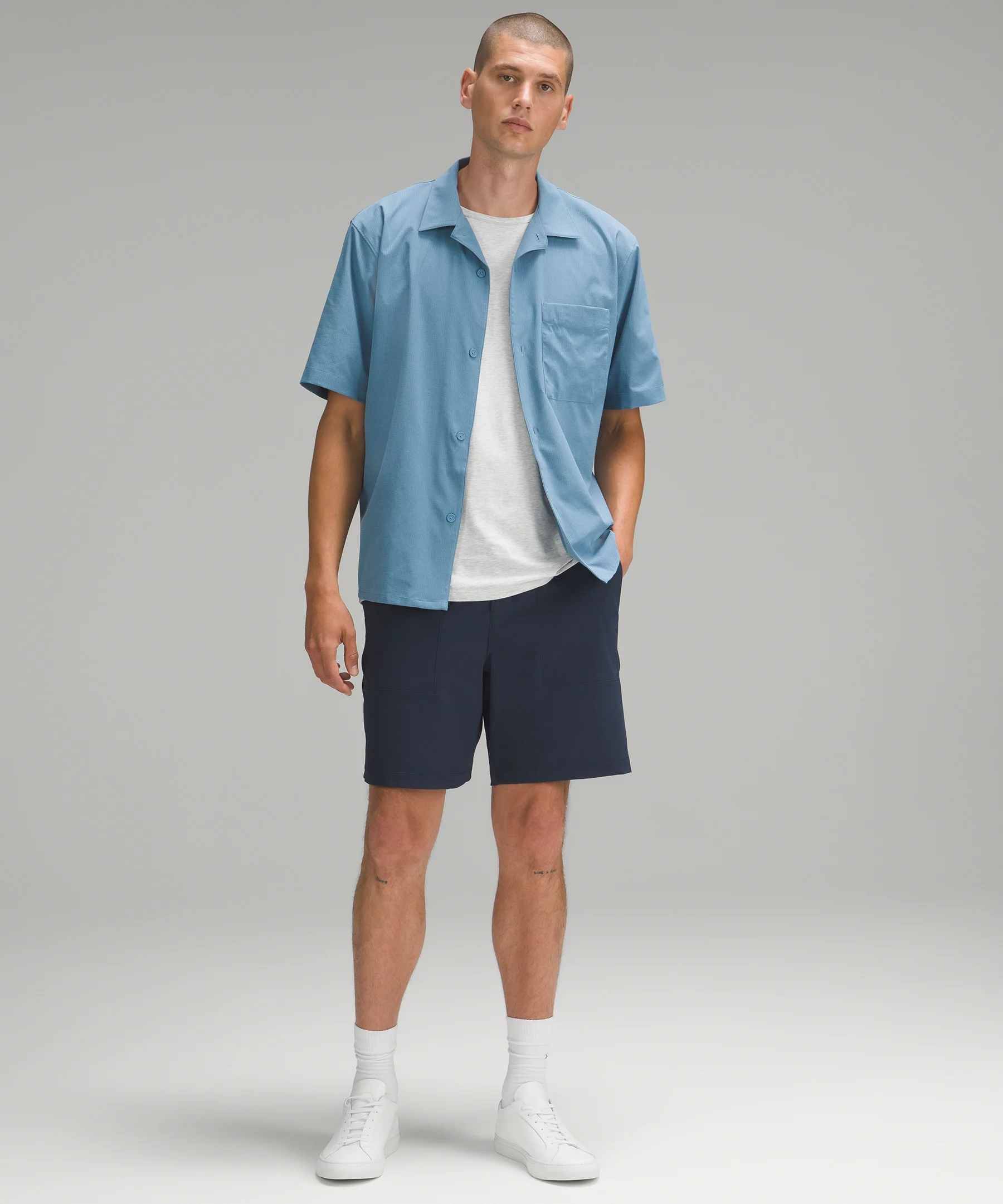 Airing Easy Camp Collar Shirt Utility Blue