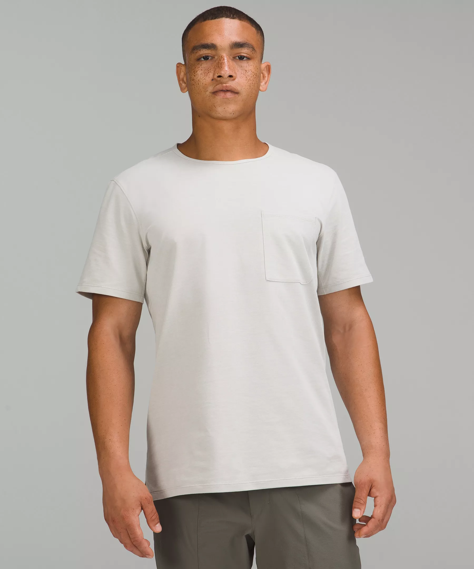 Chest Pocket Relaxed Fit T-Shirt *Oxford Raw Linen/White