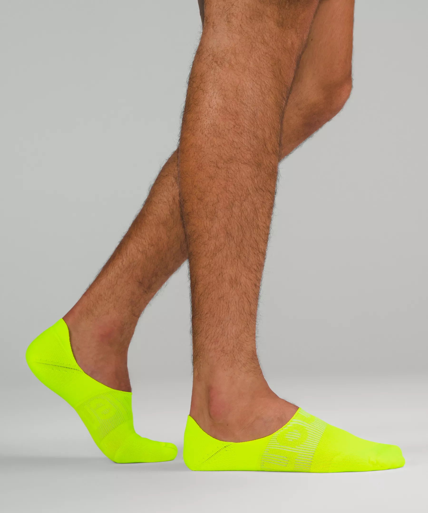 Men's Power Stride No-Show Sock with Active Grip 3 Pack *Multi-Colour Electric Turquoise/Highlight Yellow/Blaze Orange