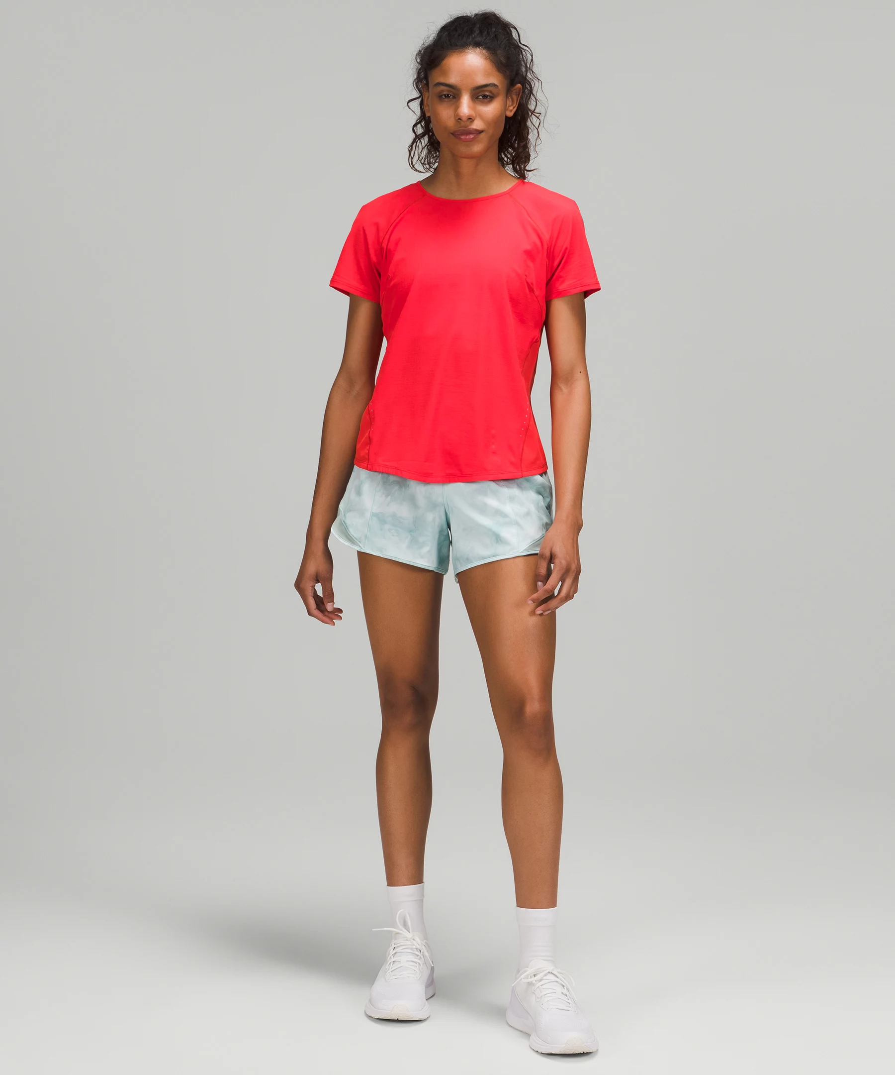 Lightweight Stretch Running Short Sleeve Shirt Online Only love red