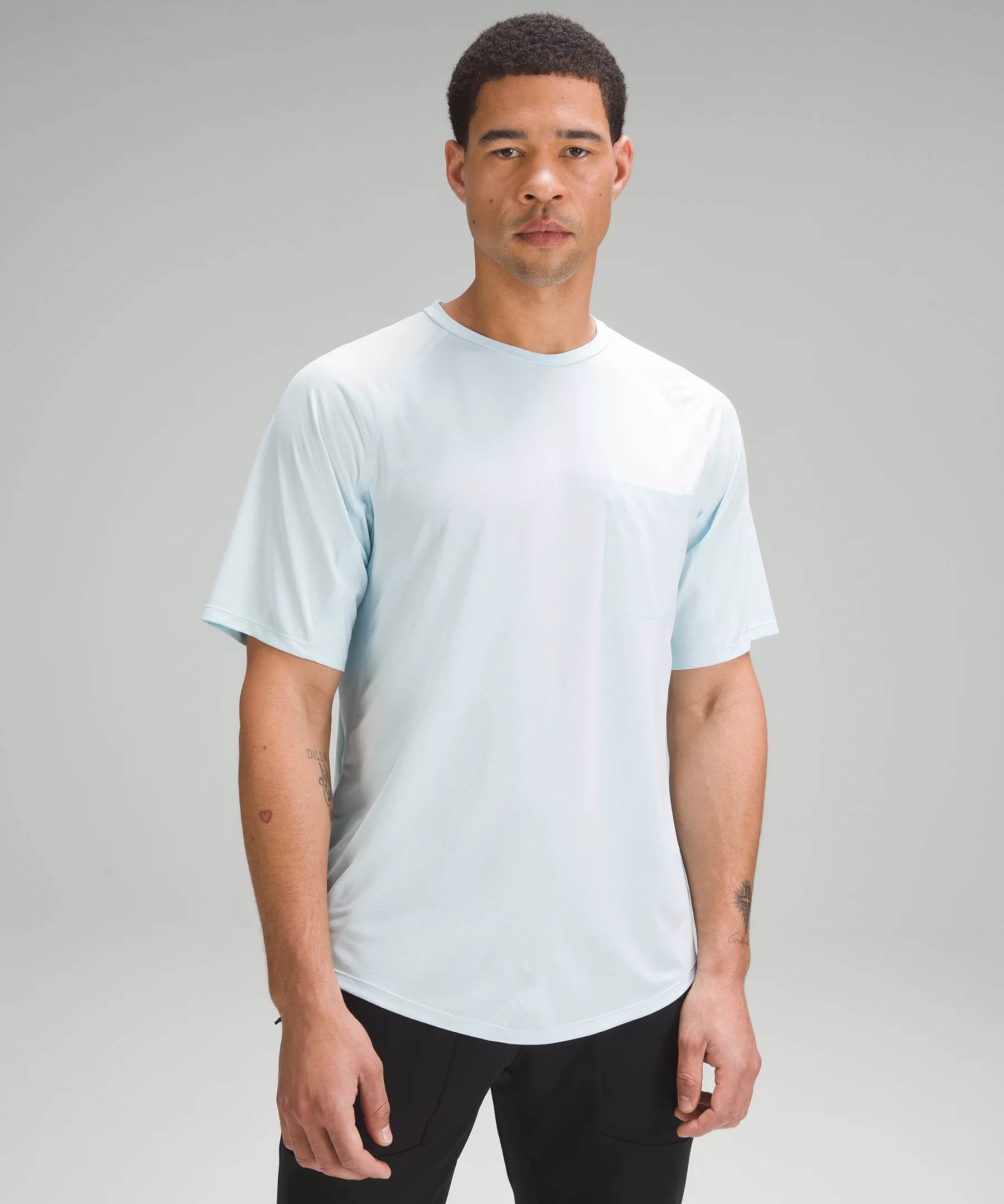 Breathelight Mesh Hiking Short-Sleeve Shirt Heathered Powder Blue