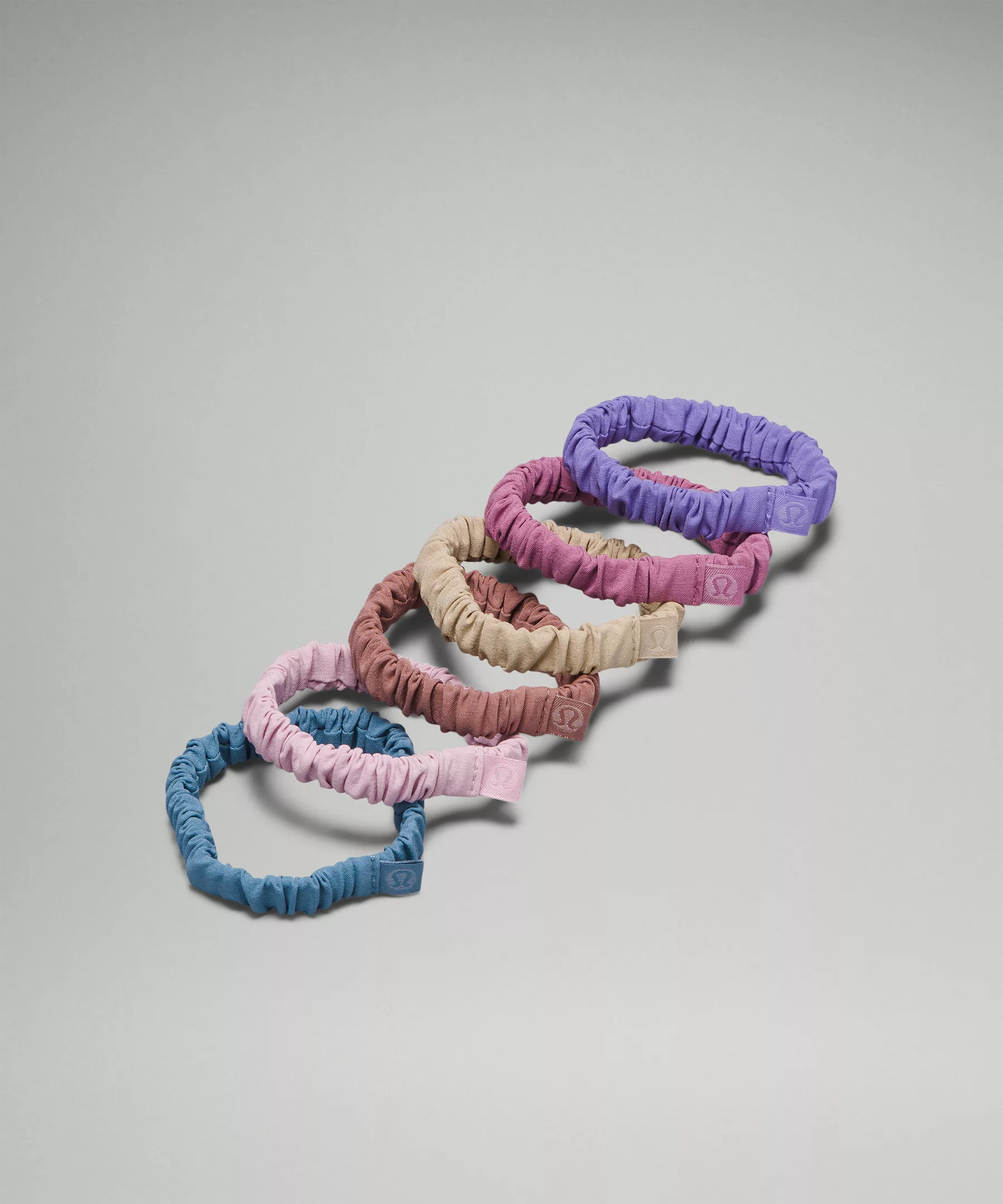 Skinny Scrunchies *6 Pack Utility Blue/Dark Lavender/Twilight Rose/Velvet Dust/Pink Peony/Trench