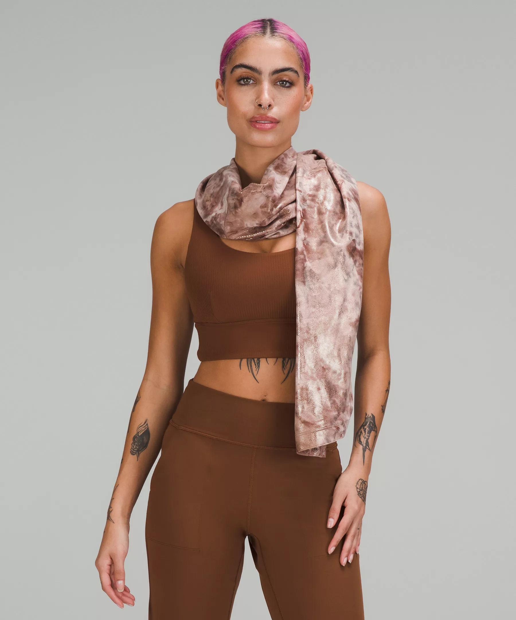 Customizable Snap Scarf *Shine Online Only Diamond Dye Misty Shell Cacao Diffuse Dot Foil