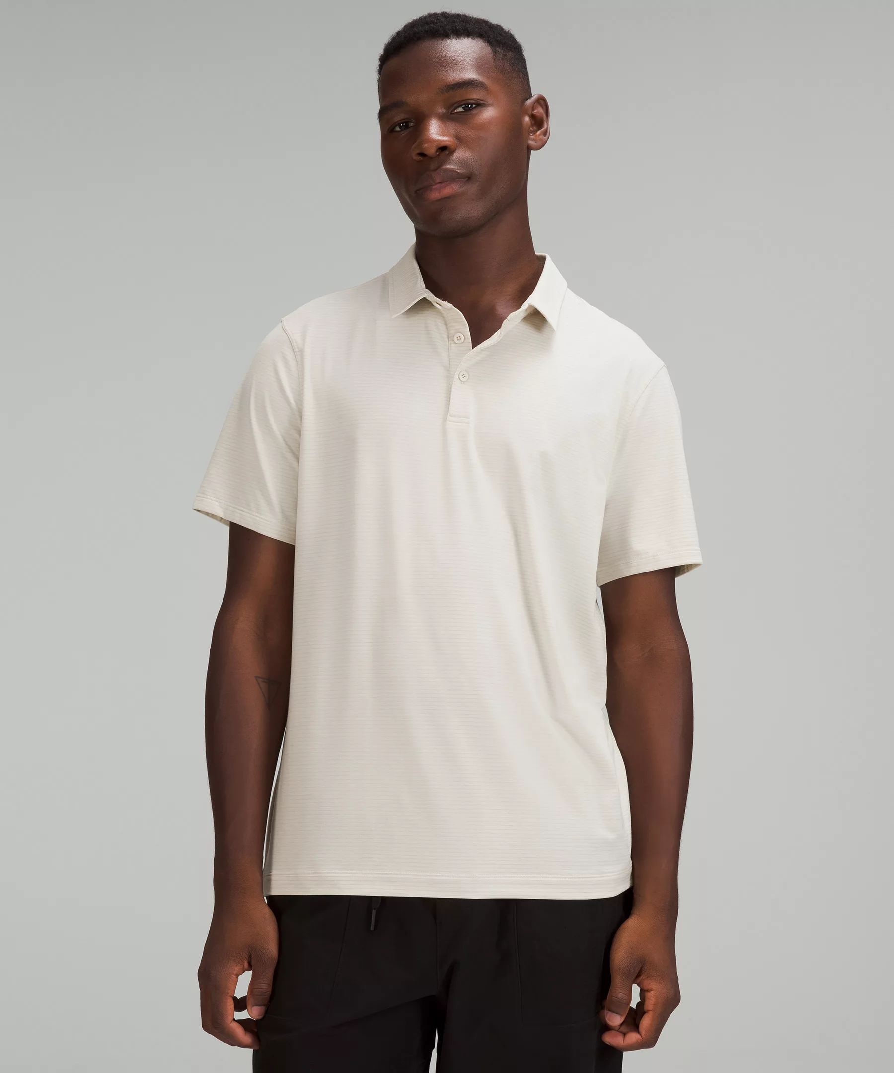 Evolution Short Sleeve Polo Shirt Heathered Natural Ivory