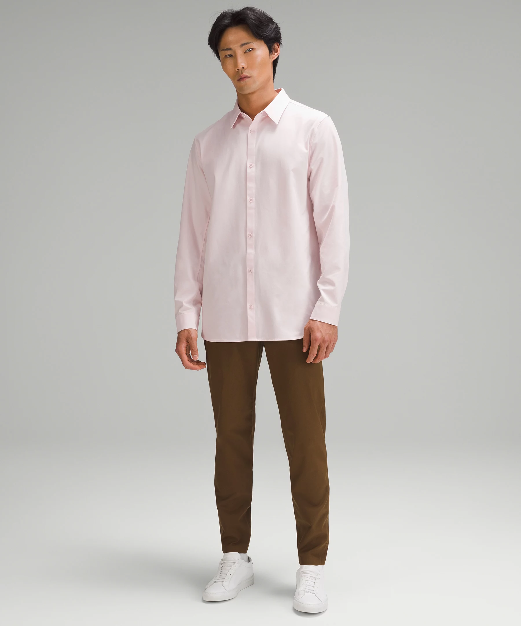 New Venture Classic-Fit Long-Sleeve Shirt Flush Pink
