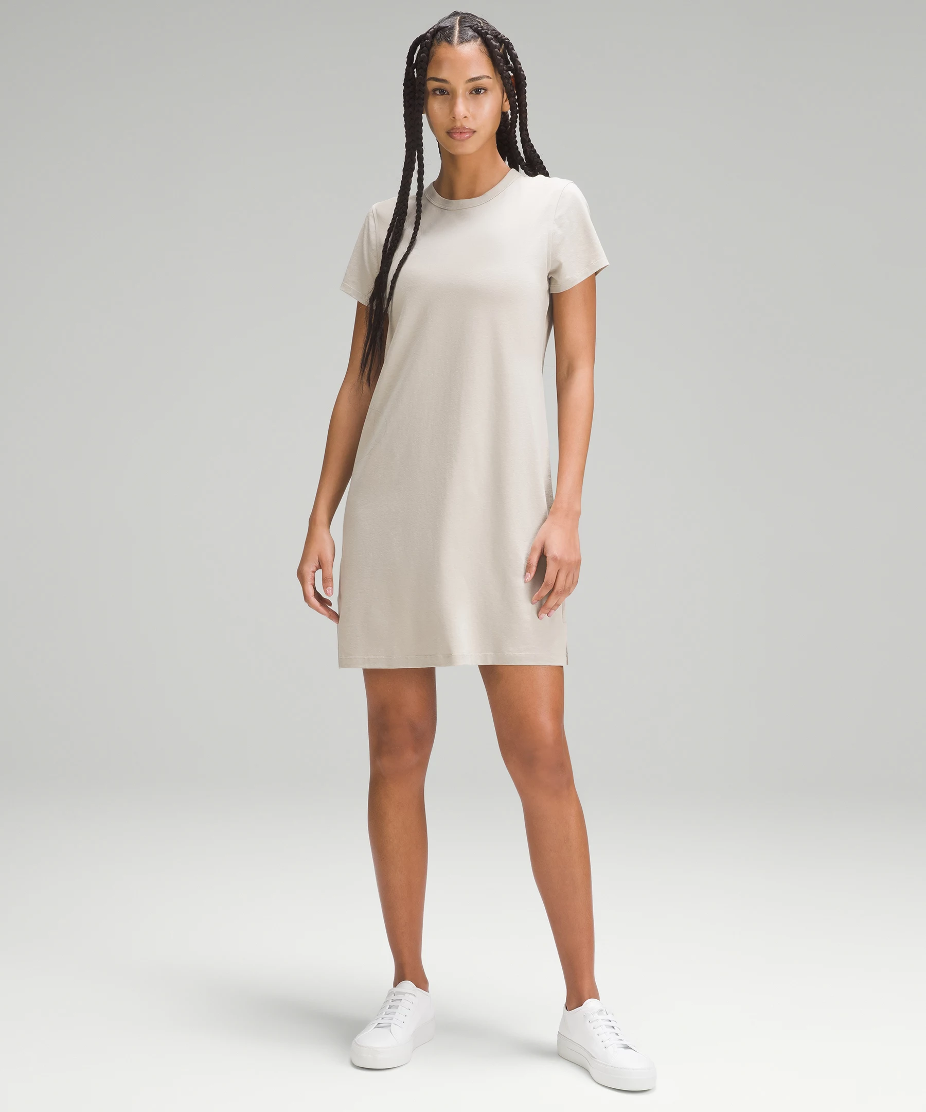 Classic-Fit Cotton-Blend T-Shirt Dress Raw Linen