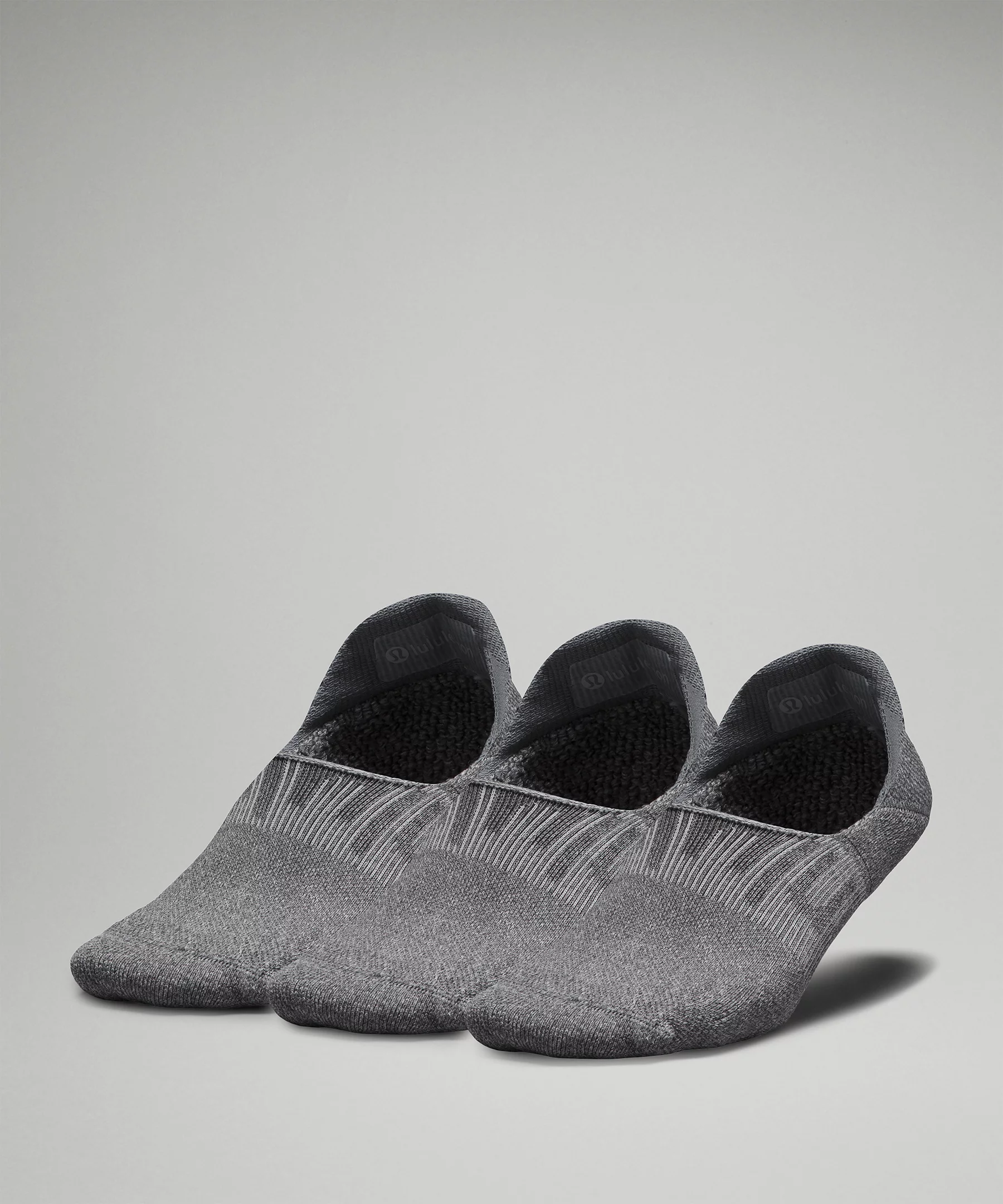 Women's Power Stride No-Show Sock with Active Grip 3 Pack Heather Grey