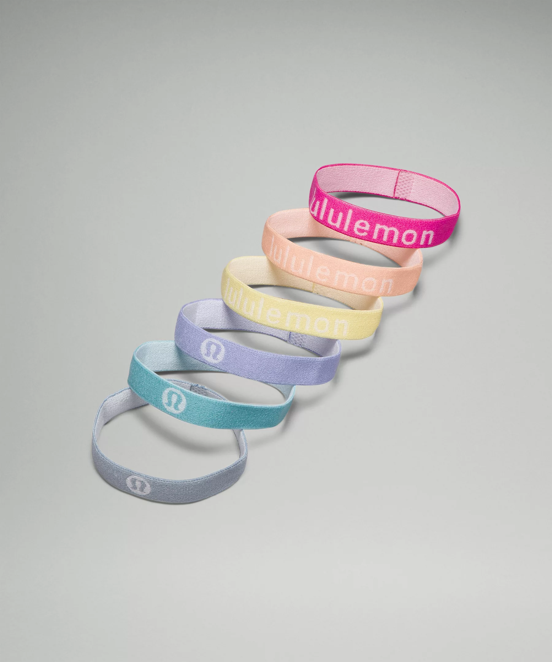 Flat Hair Elastics *6 Pack Sonic Pink/Melon Sorbet/Finch Yellow/Tidal Teal/Chambray/Blue Hyacinth